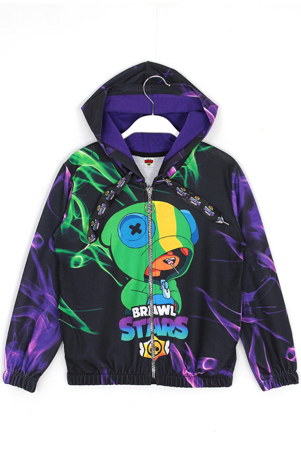 Kapüşonlu Brawl Stars Leon Baskılı Erkek Çocuk Sweatshirt