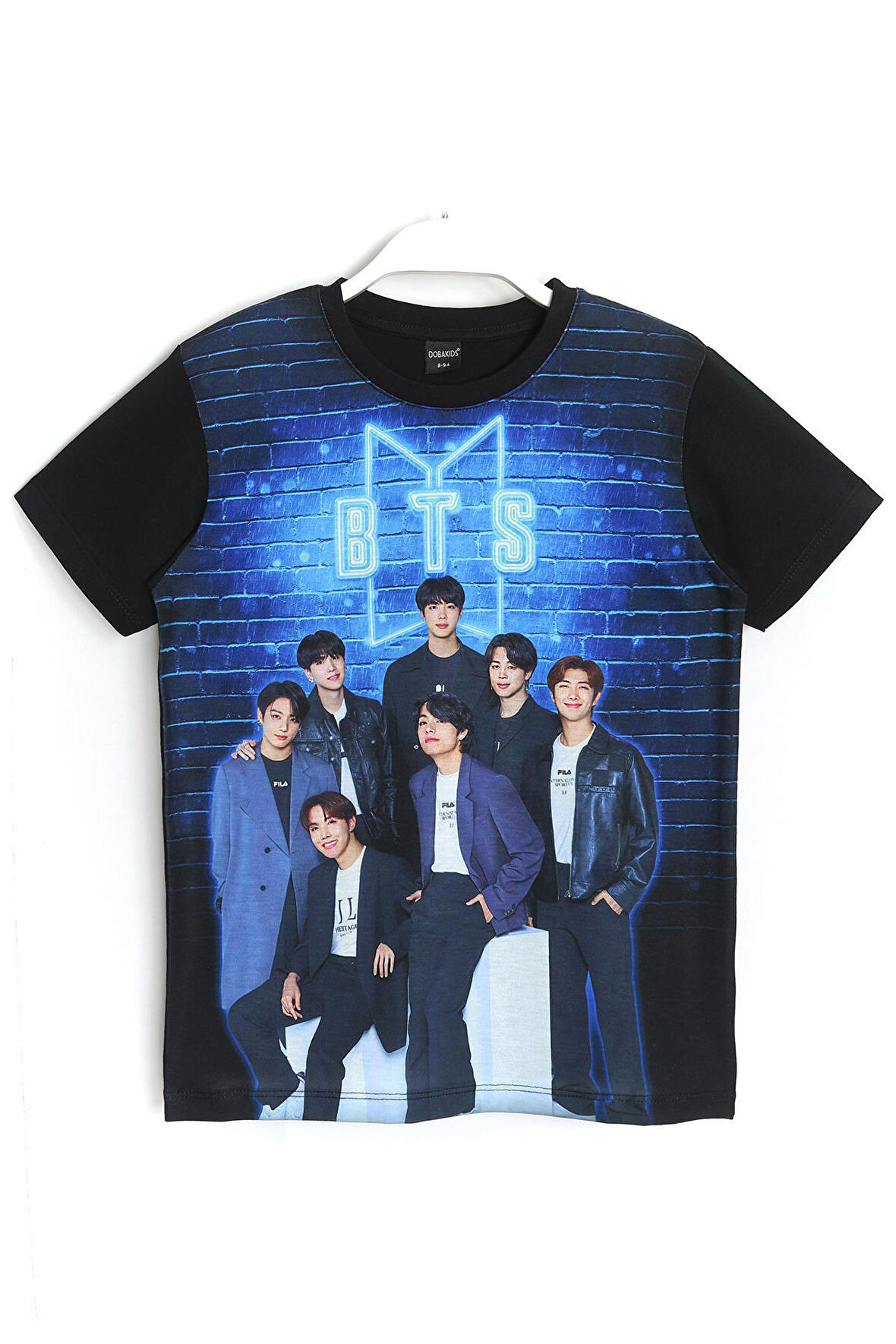 BTS K-Pop Grubu 3D Baskılı Kız Çocuk T-Shirt Siyah