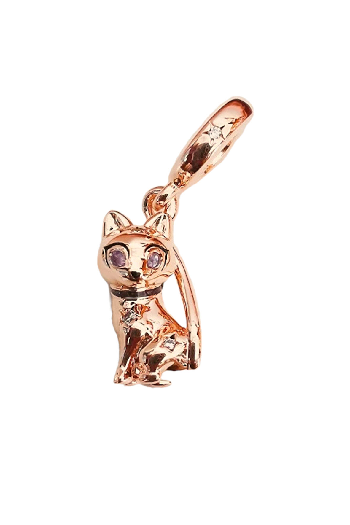 Evcil Kedi Rose Charm | 925 Ayar Gümüş
