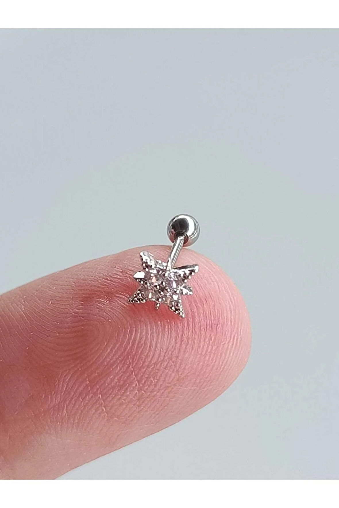 Cerrahi Çelik Kuzey Yıldızı Çelik Tragus Helix Piercing