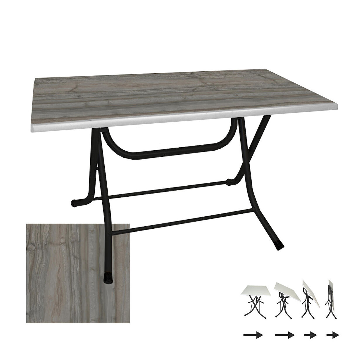 Klasik Katlanır Werzalit Tabla Masa (80x140) - Magma