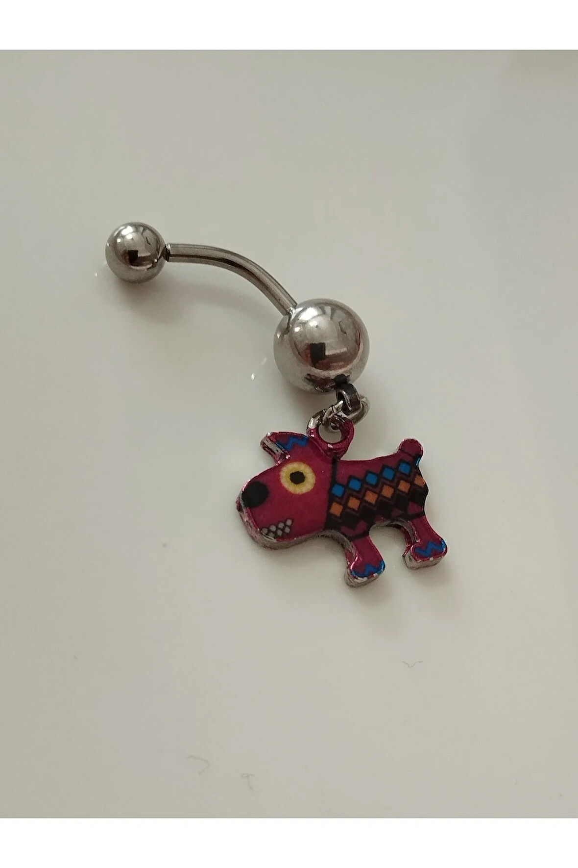 Köpek çelik göbek piercing,