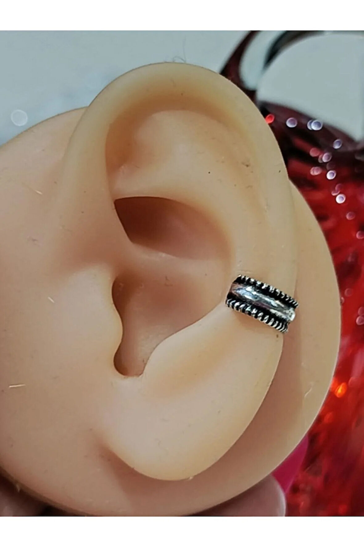 5mm Pirinç Antik Gümüş Halka Sıkıştırma Piercing