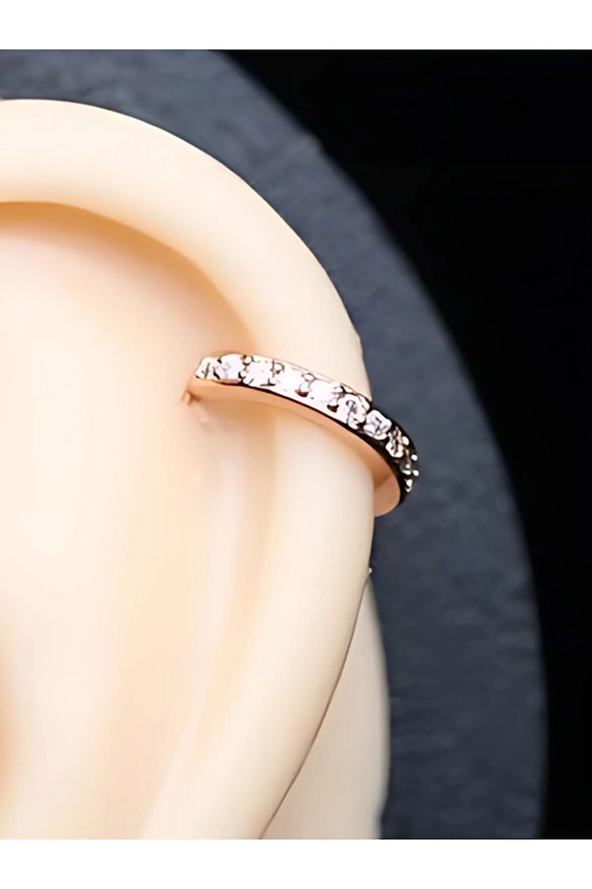 Su taşı pirinç rose kaplama halka kıkırdak piercing