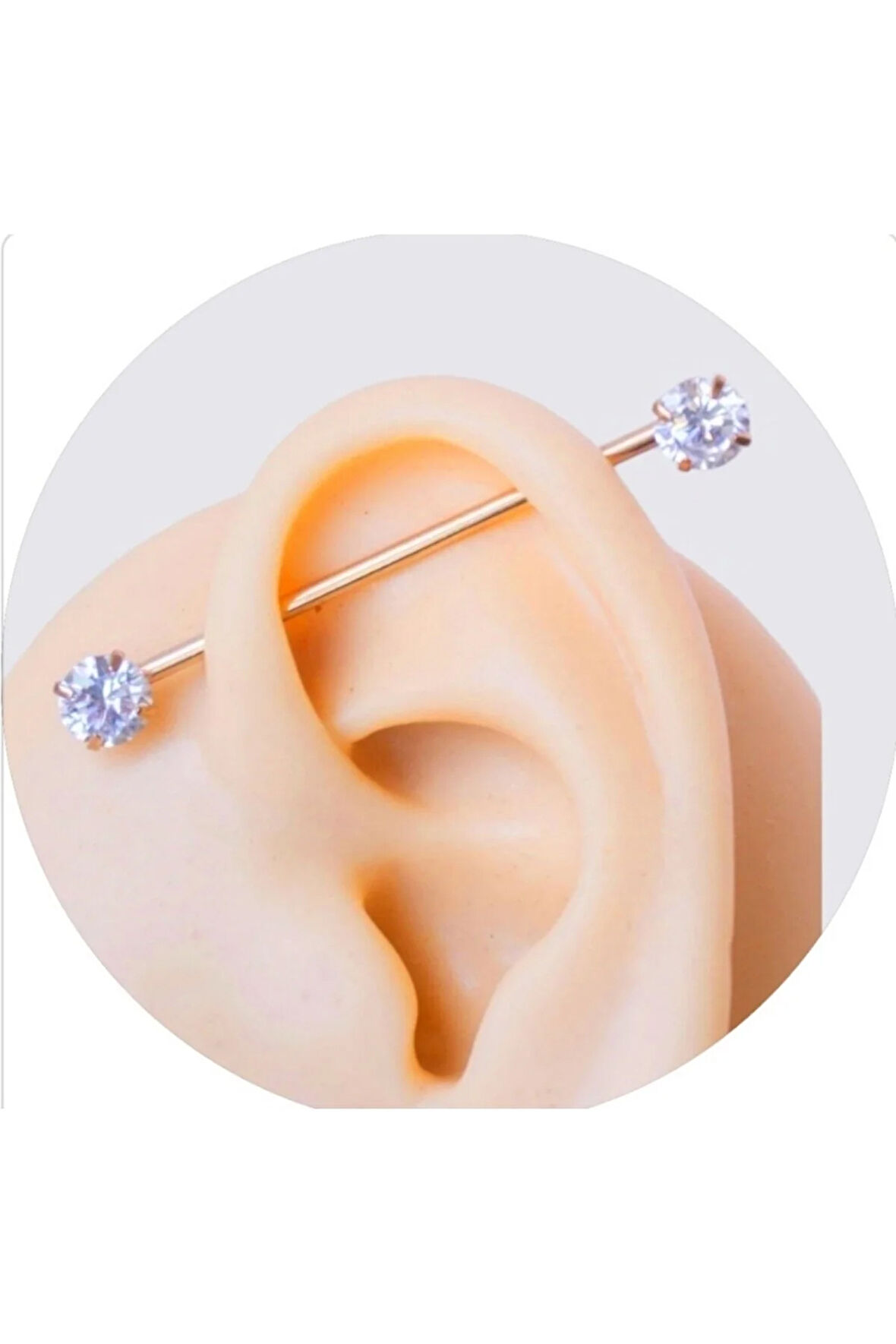 6mm Zirkon Rose Köprü Piercing