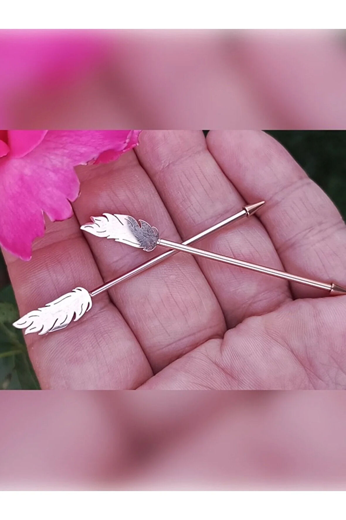 Tüy Ok Rose Köprü Piercing