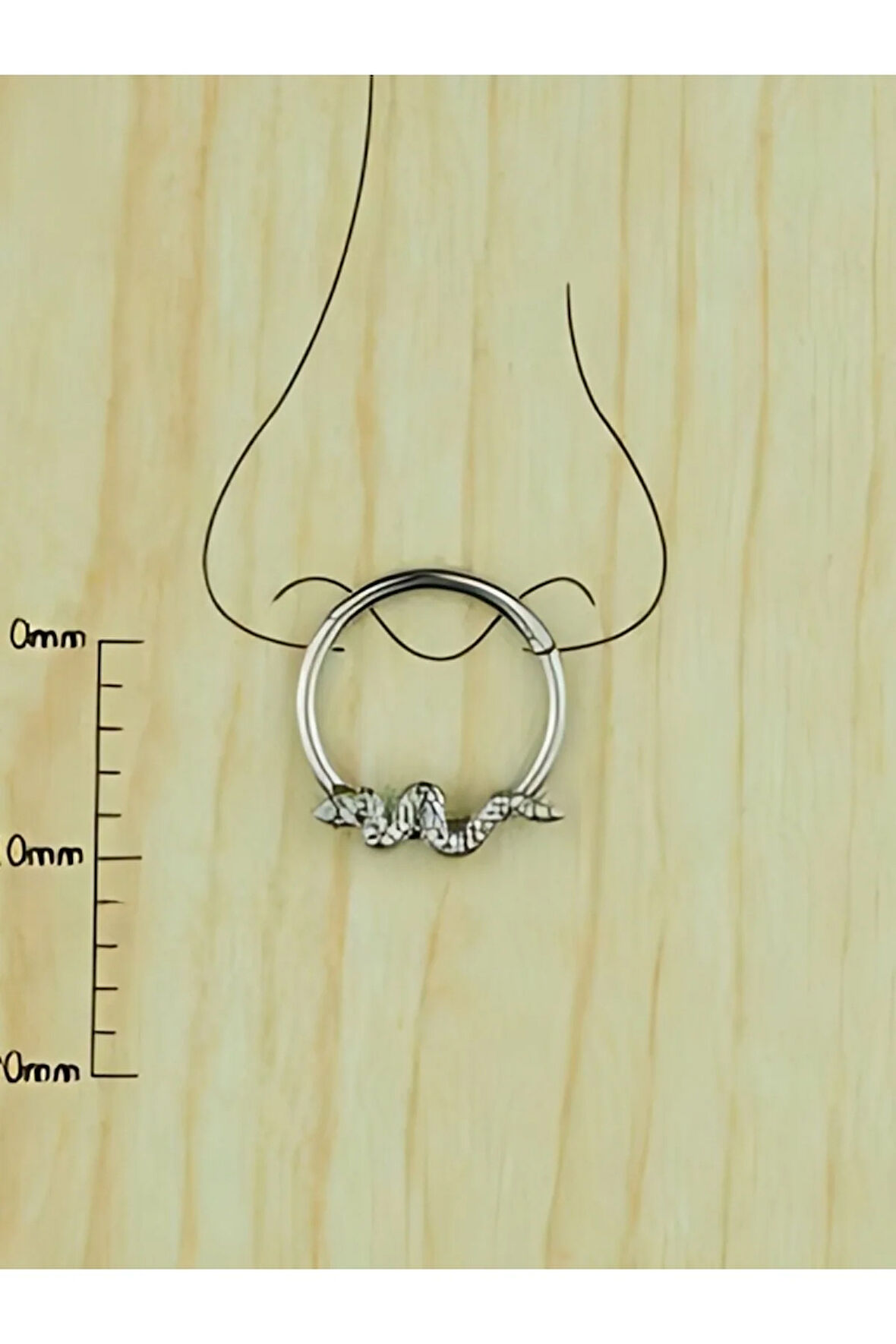 Yılan Çelik Kilitli Halka Piercing