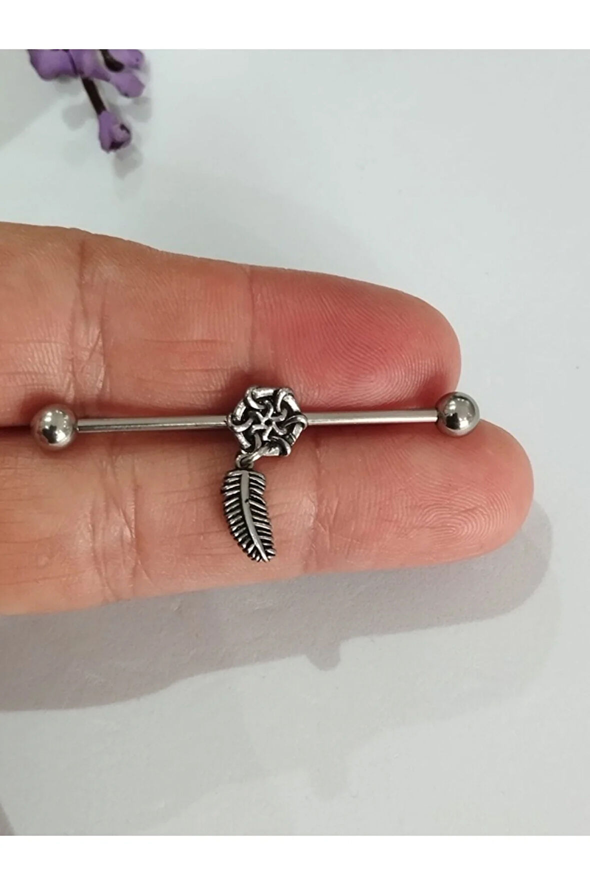 Cerrahi Çelik Yaprak Çelik Köprü Piercing