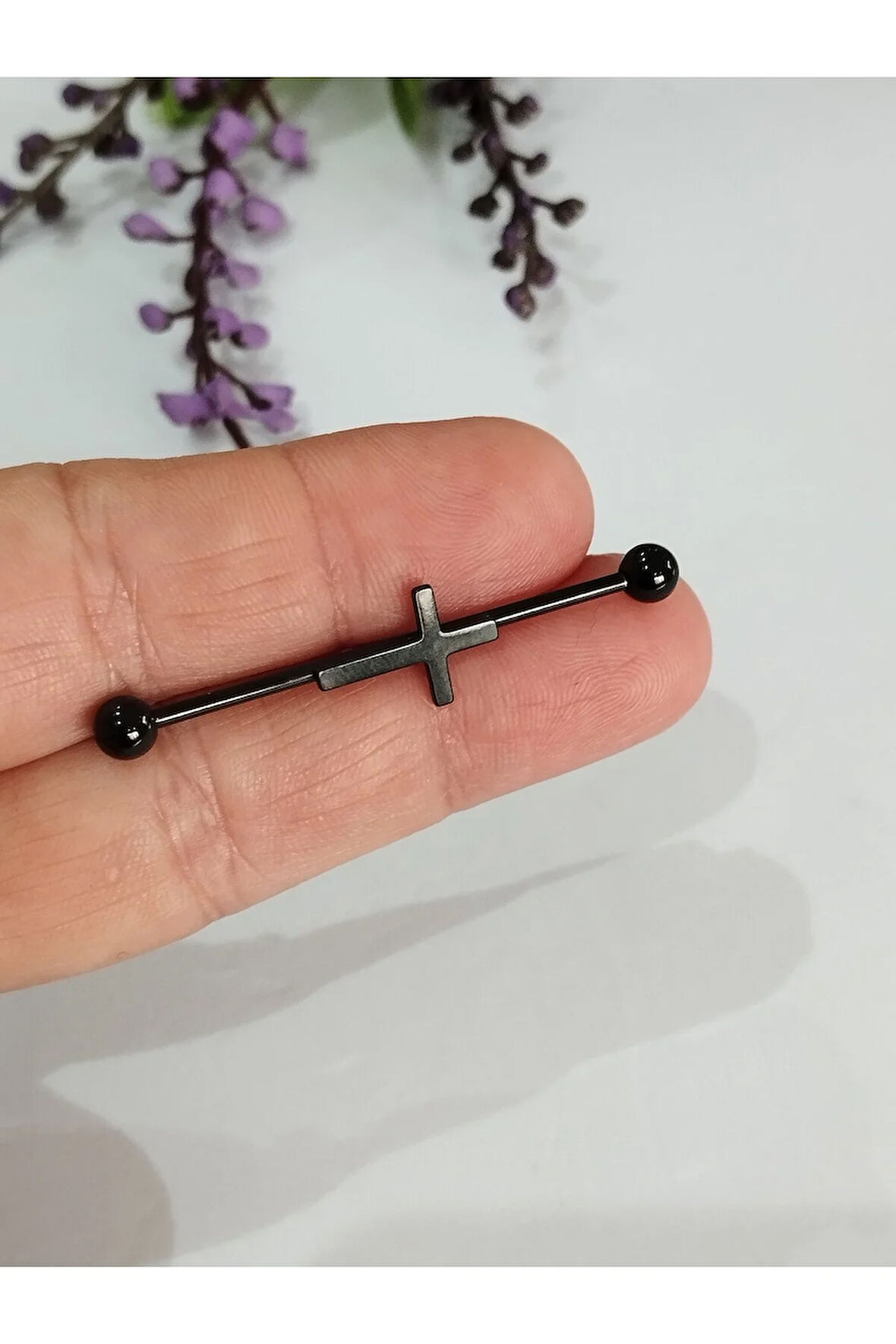 Haç Siyah Köprü Piercing