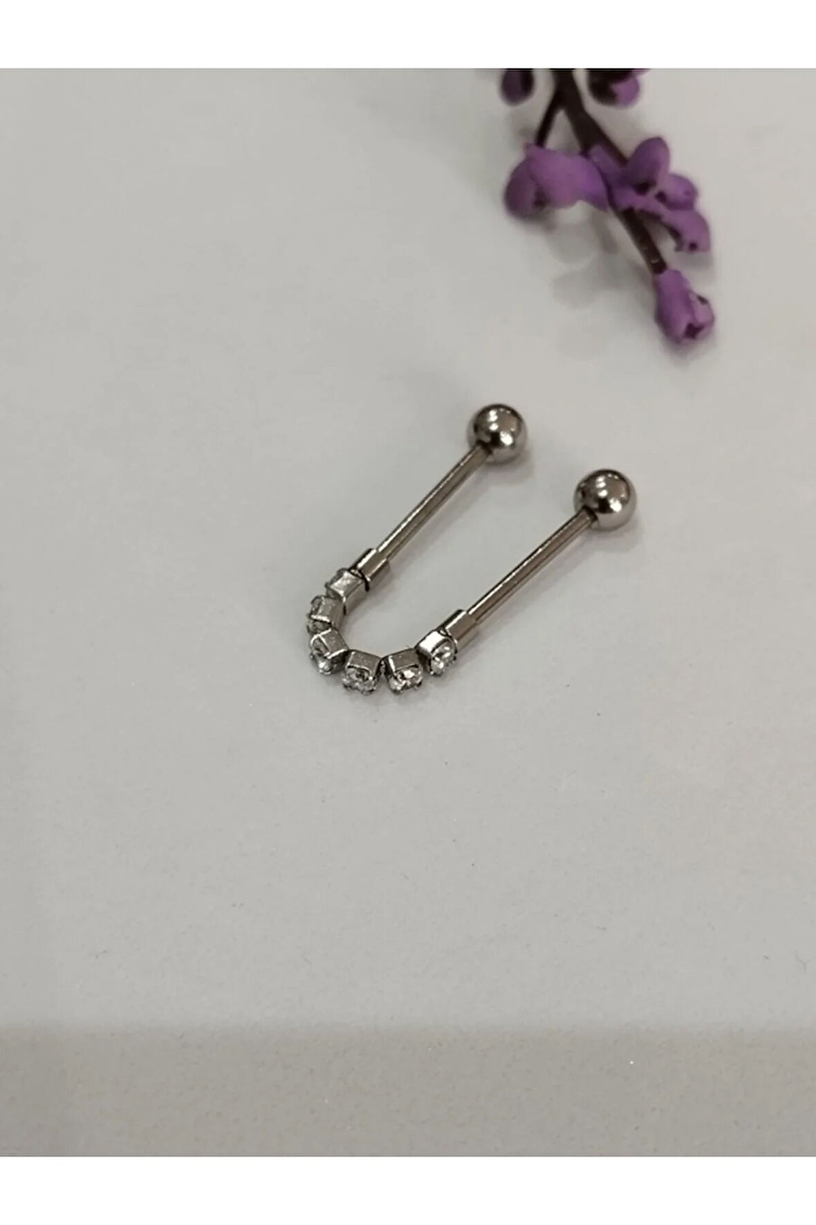 Cerrahi Çelik Su Taşı Zincir Çelik Köprü Helix Conch Piercing