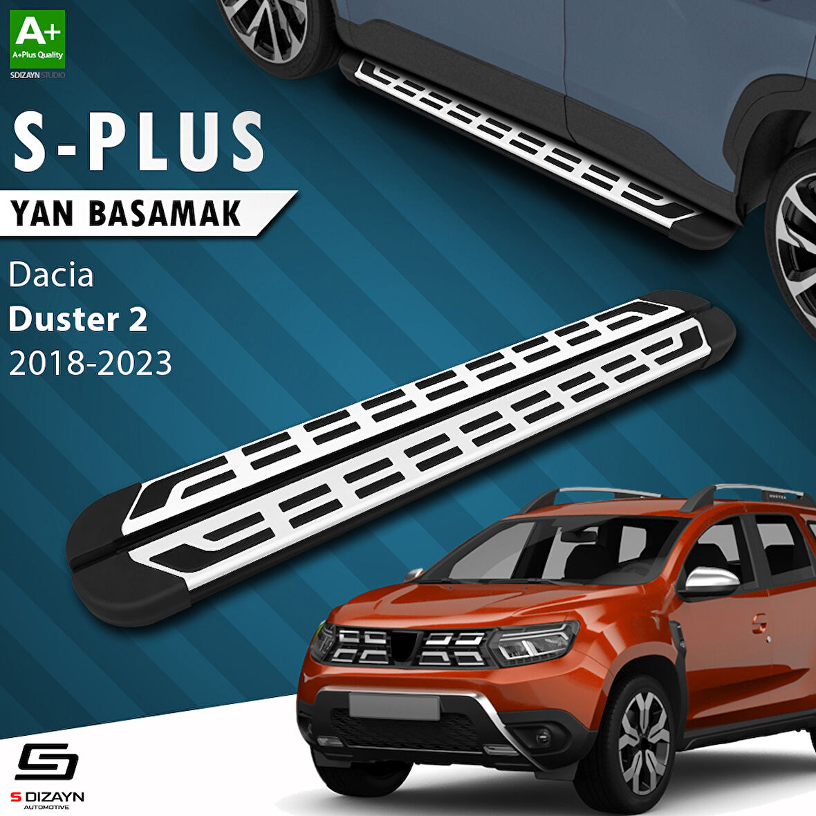 S-Dizayn Dacia Duster 2 S-Plus Gri Yan Basamak 173 Cm 2018-2023 A+ Kalite