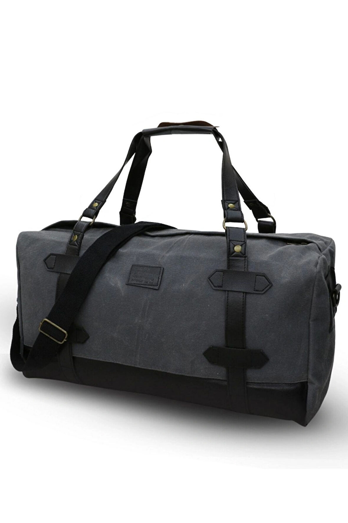 DARK COTTON 7104 Gri Seyahat, Spor Suya Dayanıklı Kanvas Çantası, Hafta Sonu Çantası El Çantası