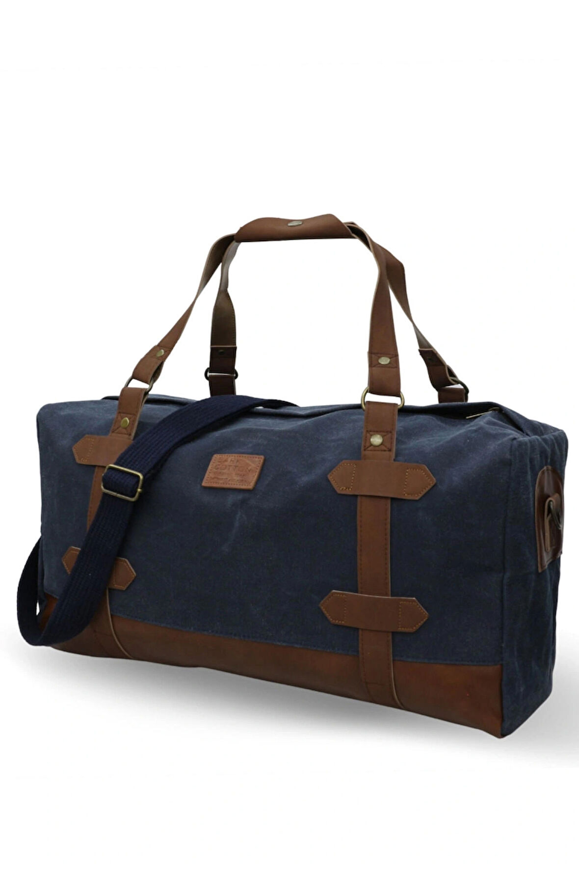 DARK COTTON 7104 Lacivert Mavi Seyahat, Spor Suya Dayanıklı Kanvas Çantası, Hafta Sonu Çantası El Çantası