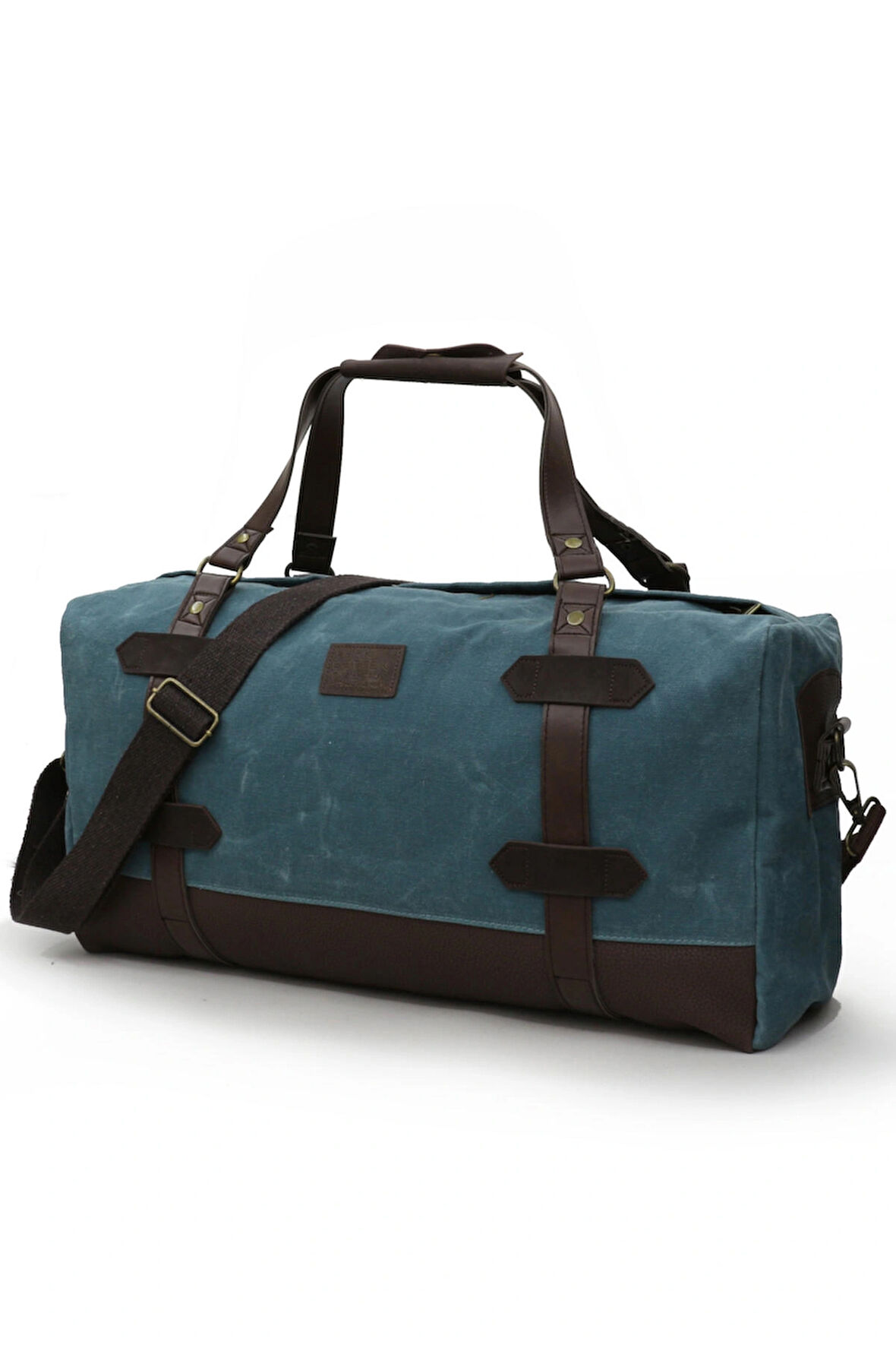 DARK COTTON 7104 Turkuaz Mavi Seyahat, Spor Suya Dayanıklı Kanvas Çantası, Hafta Sonu Çantası El Çantası