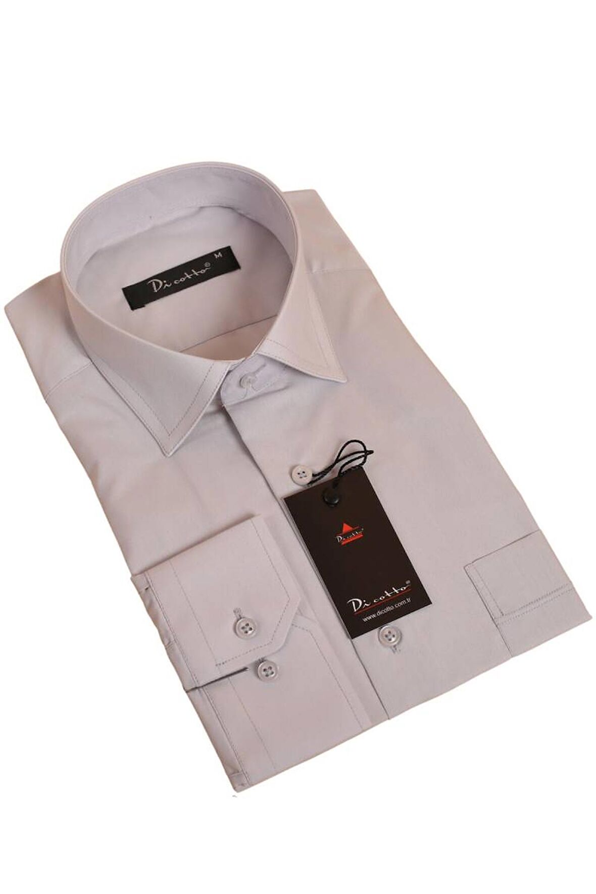 Açık Gri Rahat Kesim Cepli Uzun Kol Regular Fit Erkek Gömlek  - 150-29