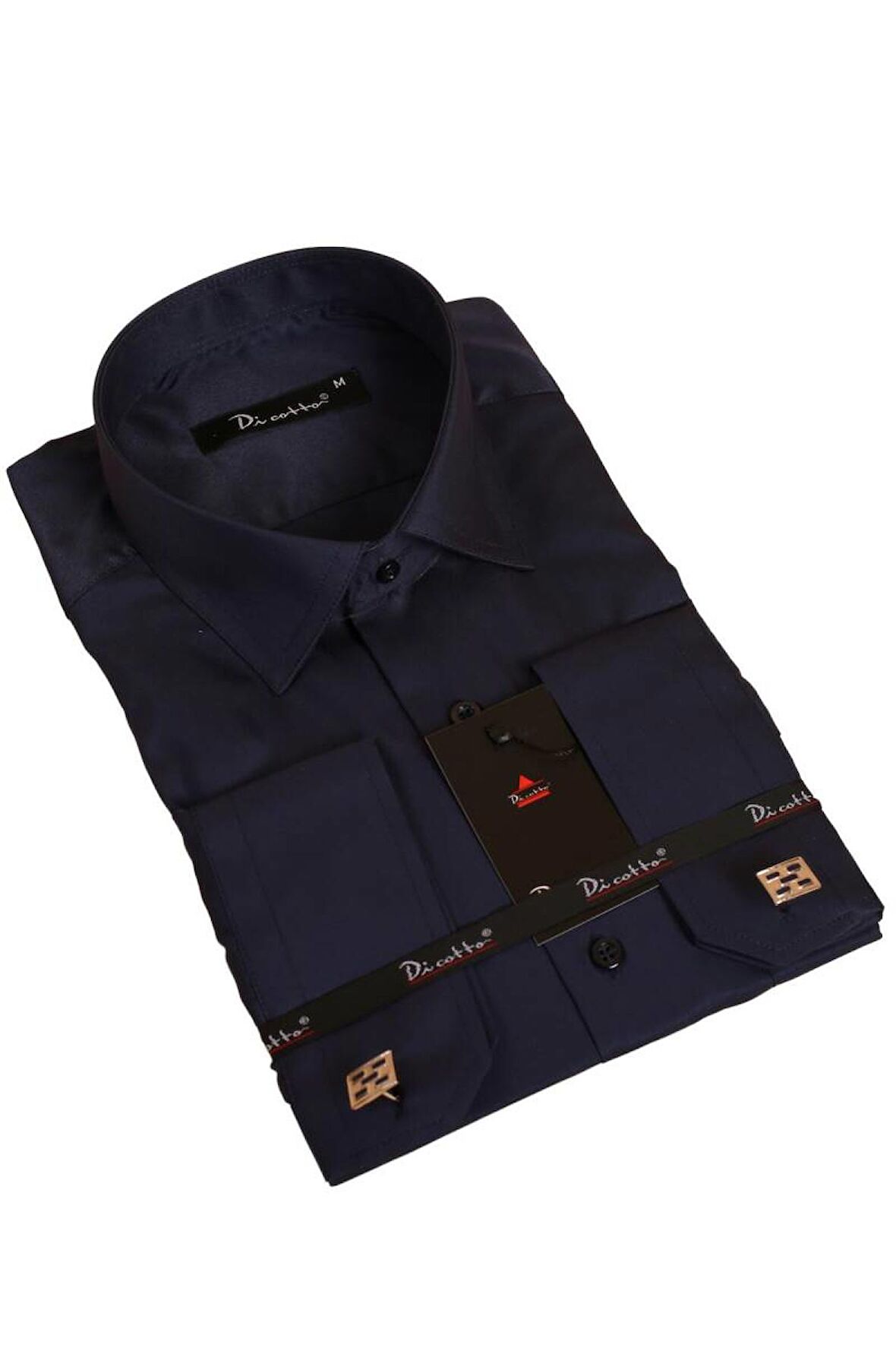 Lacivert Rahat Kesim Micro Kumaş Kol Düğmeli Regular Fit Erkek Gömlek - 190-12