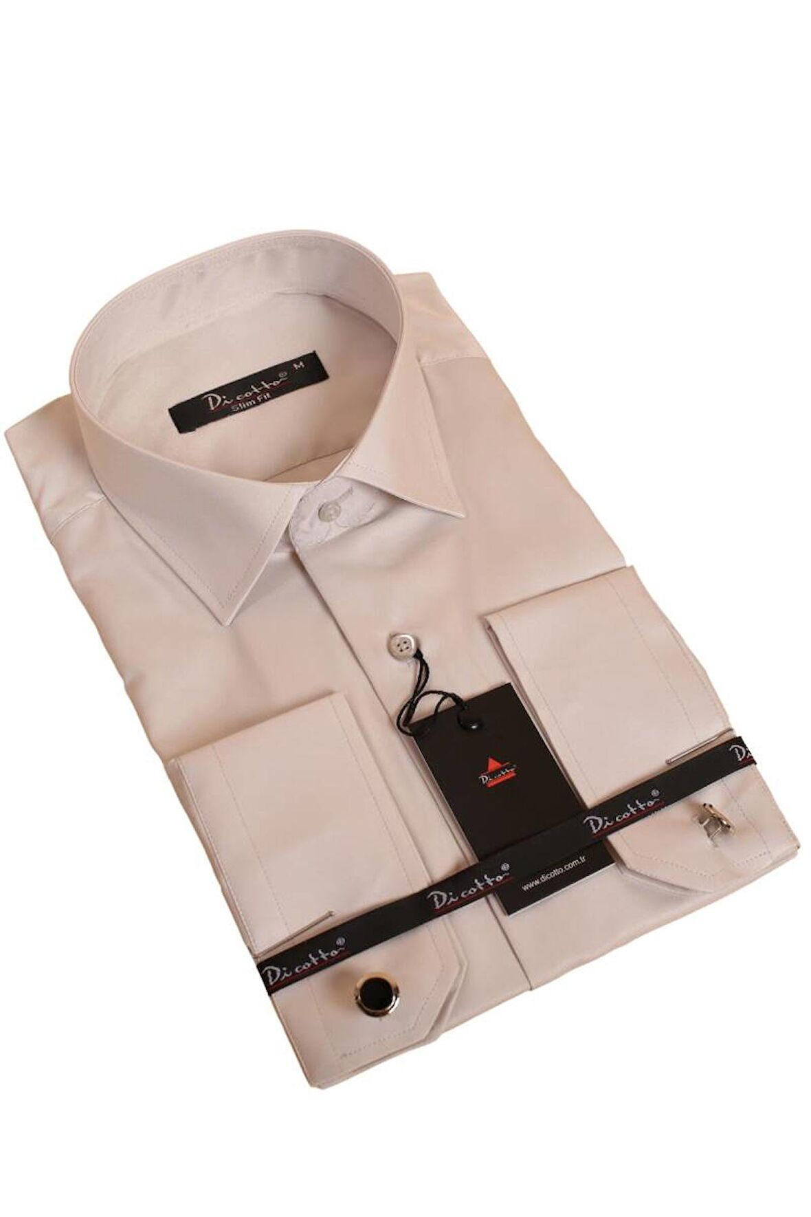 Açık Gri Dar Kesim Micro Kumaş Kol Düğmeli Slim Fit Erkek Gömlek - 201-9