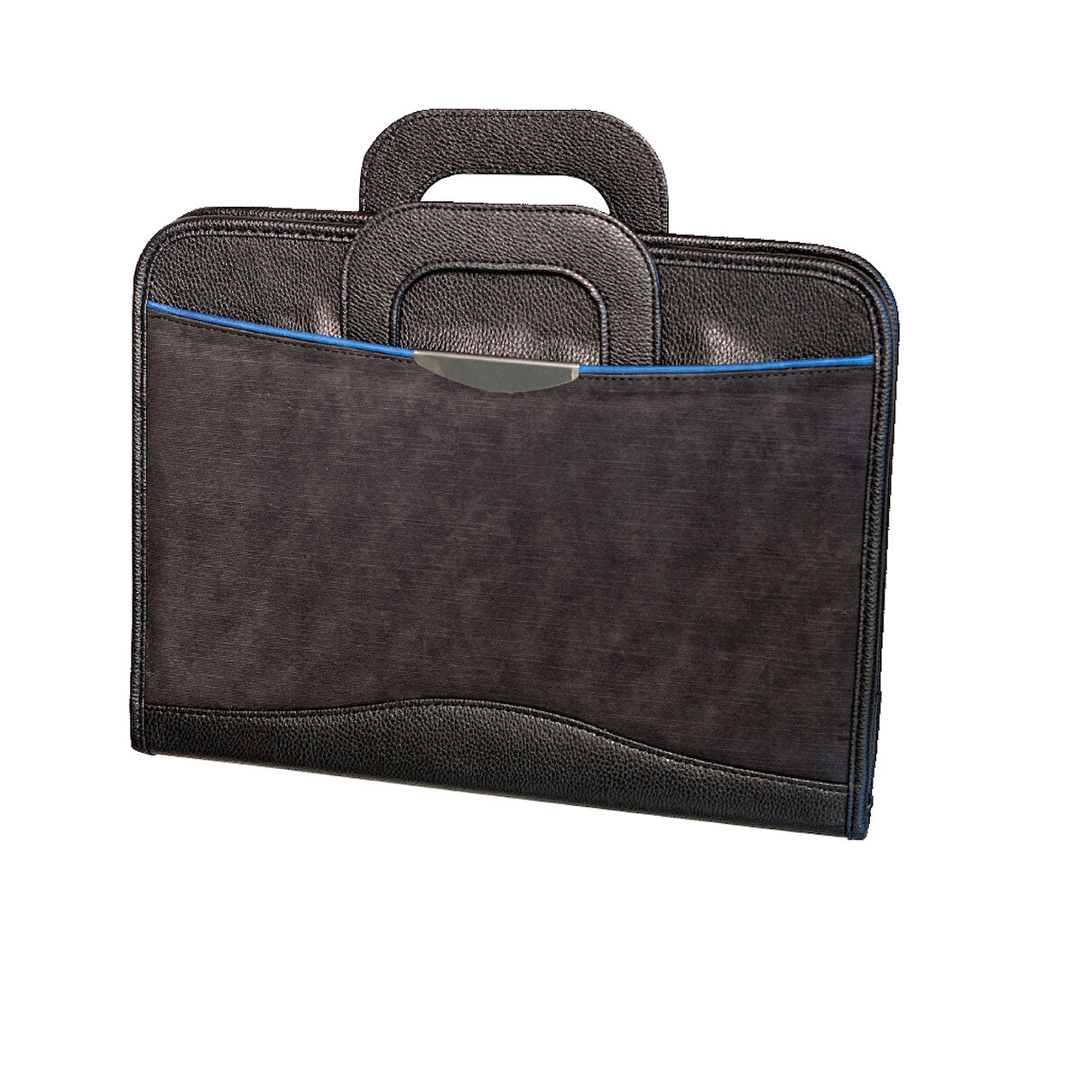 Executive Siyah Suni Deri Evrak Çantası (36,5x27cm): Hesaplı Makineli Mavi Çizgili