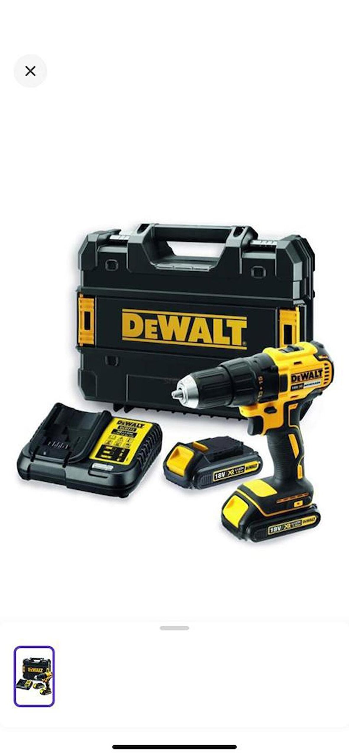 DEWALT DCD777S2T-QW 18V 1.5AH KÖMÜRSÜZ DARBESİZ ŞARJLI MATKAP