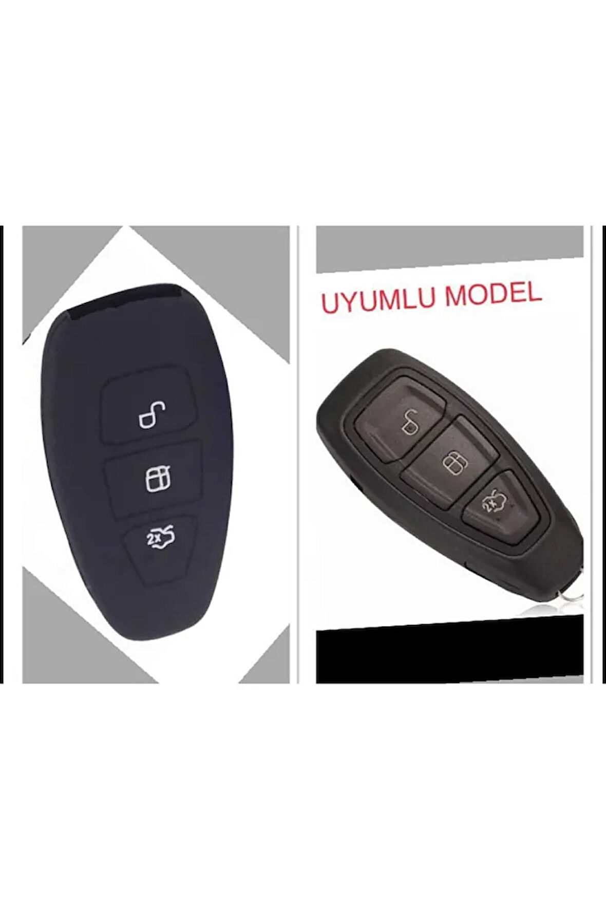 Fiesta Kuga Focus C-max Silikon Anahtar Kılıf (sustasız) Siyah Renk