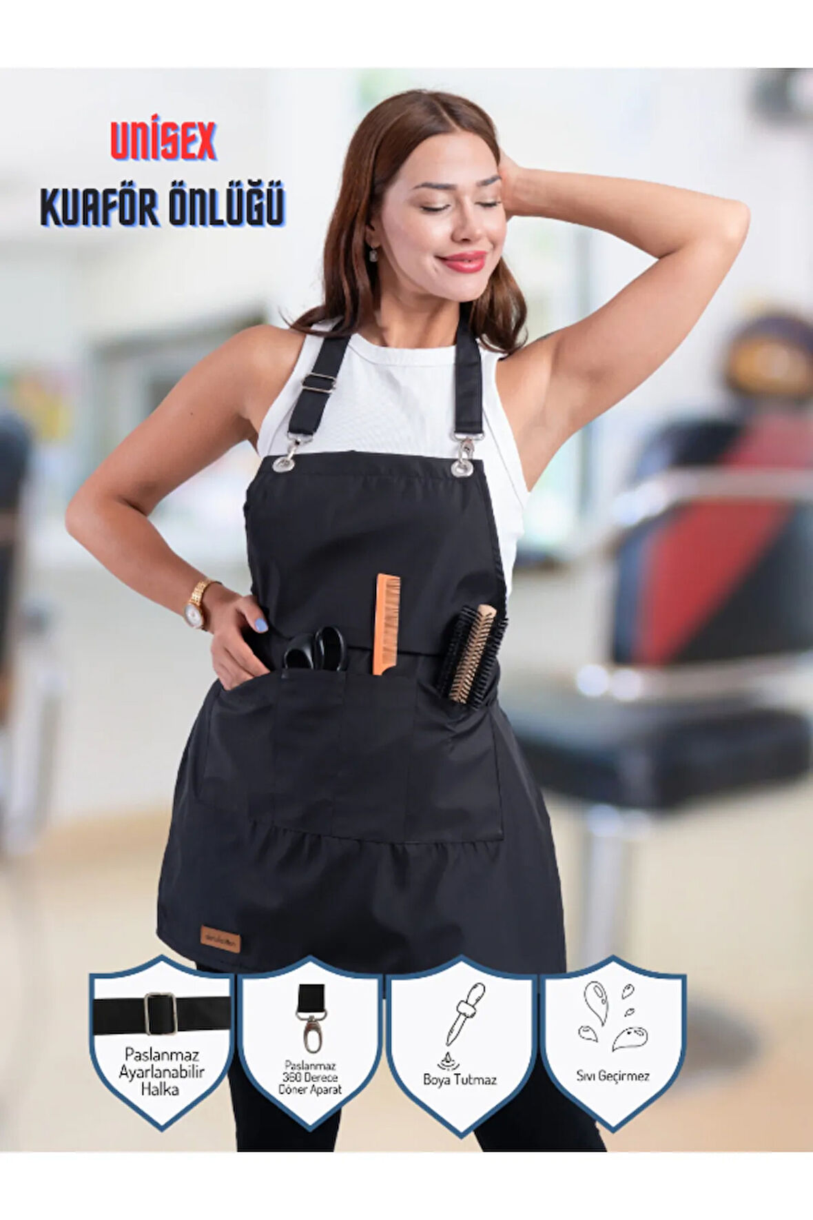 Boya ve Leke Tutmaz, Su Geçirmez Önlük, Master Chef Önlüğü, Çok Amaçlı Önlük, Kuaför Önlüğü, Mutfak Önlüğü, Aşçı Önlüğü