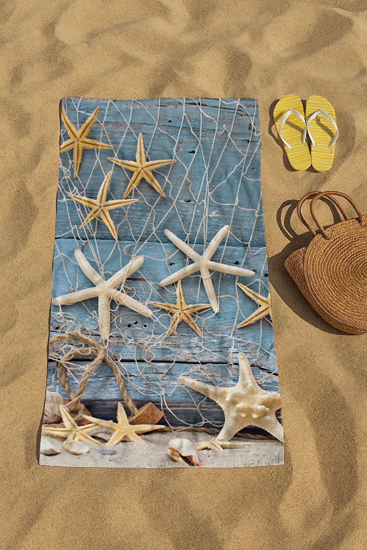 Plaj havlusu, Deniz Havlusu, Şezlong Havlusu, Baskılı Havlu, 80 x 150 cm