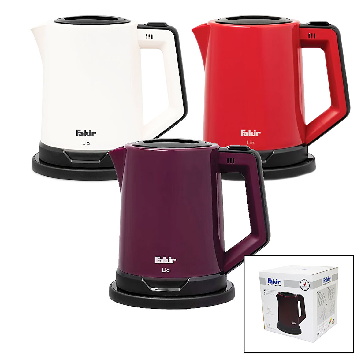 FAKİR LIA RENKLİ PLASTİK KETTLE SU ISITICISI 1.8LT 2000-2400W LİA (4172)