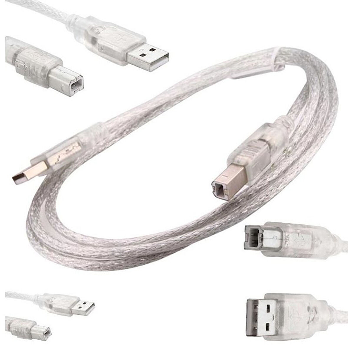 USB YAZICI KABLOSU 1.5 METRE 2.0V ŞEFFAF (4172)