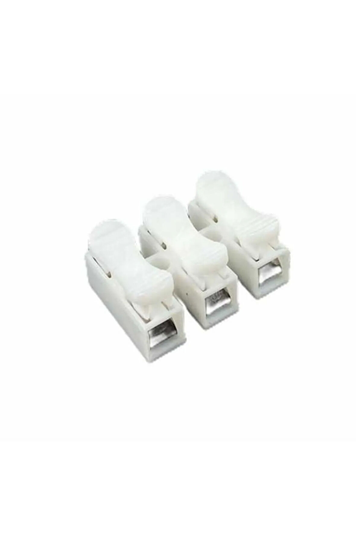 Mandallı Vidasız Klemens Basmalı Tip 3 Lü 3 Pin ( 10 Adet ) Beyaz