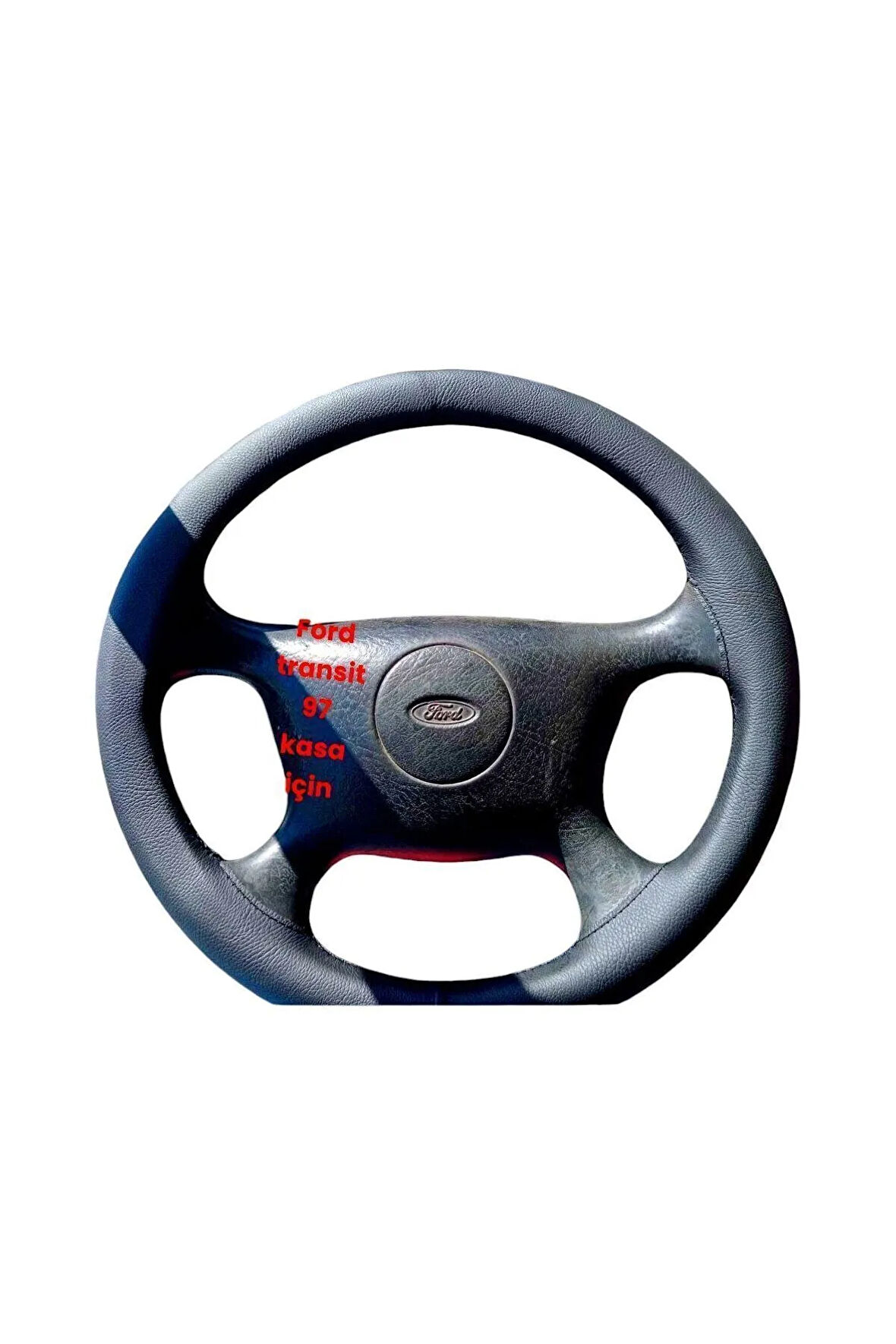 DİKİŞLİ DERİ DİREKSİYON KILIFI DAMARLI SİYAH DERİ SİYAH DİKİŞLİ FORD TRANSİT İÇİN HIZLI KARGO