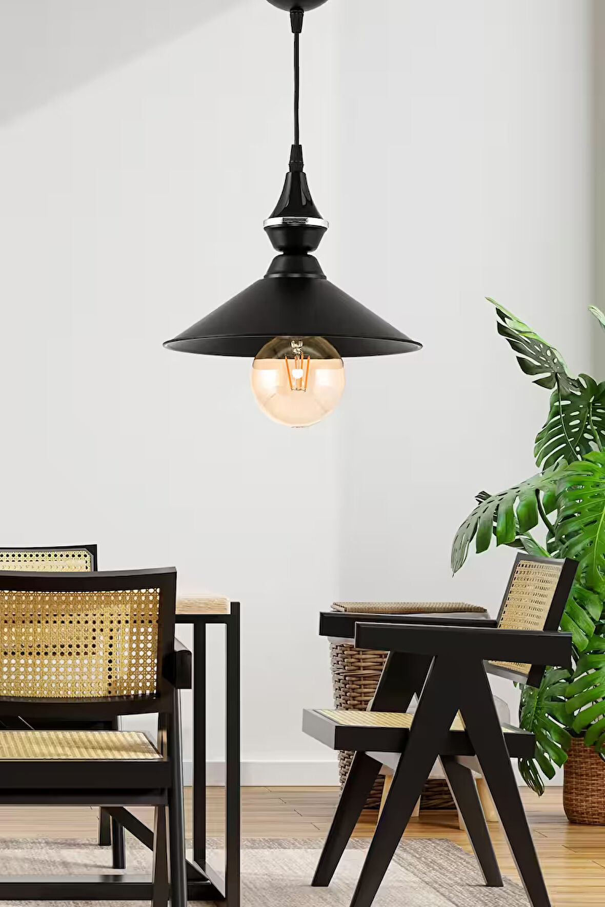 TEKLİ UFO SARKIT AVİZE JAPON ŞAPKALI KROM