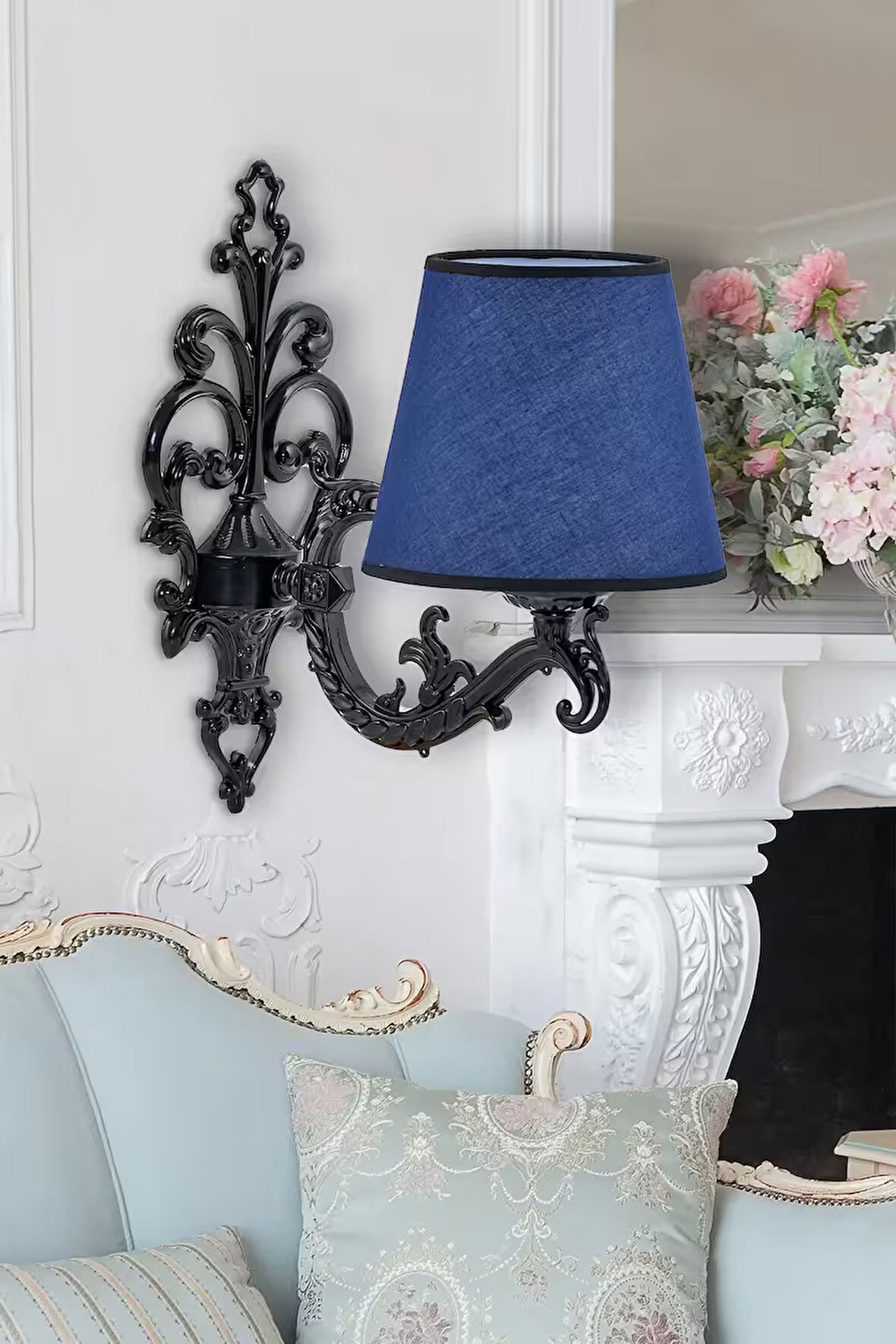 Zamak Aplik Siyah Mavi Şapkalı