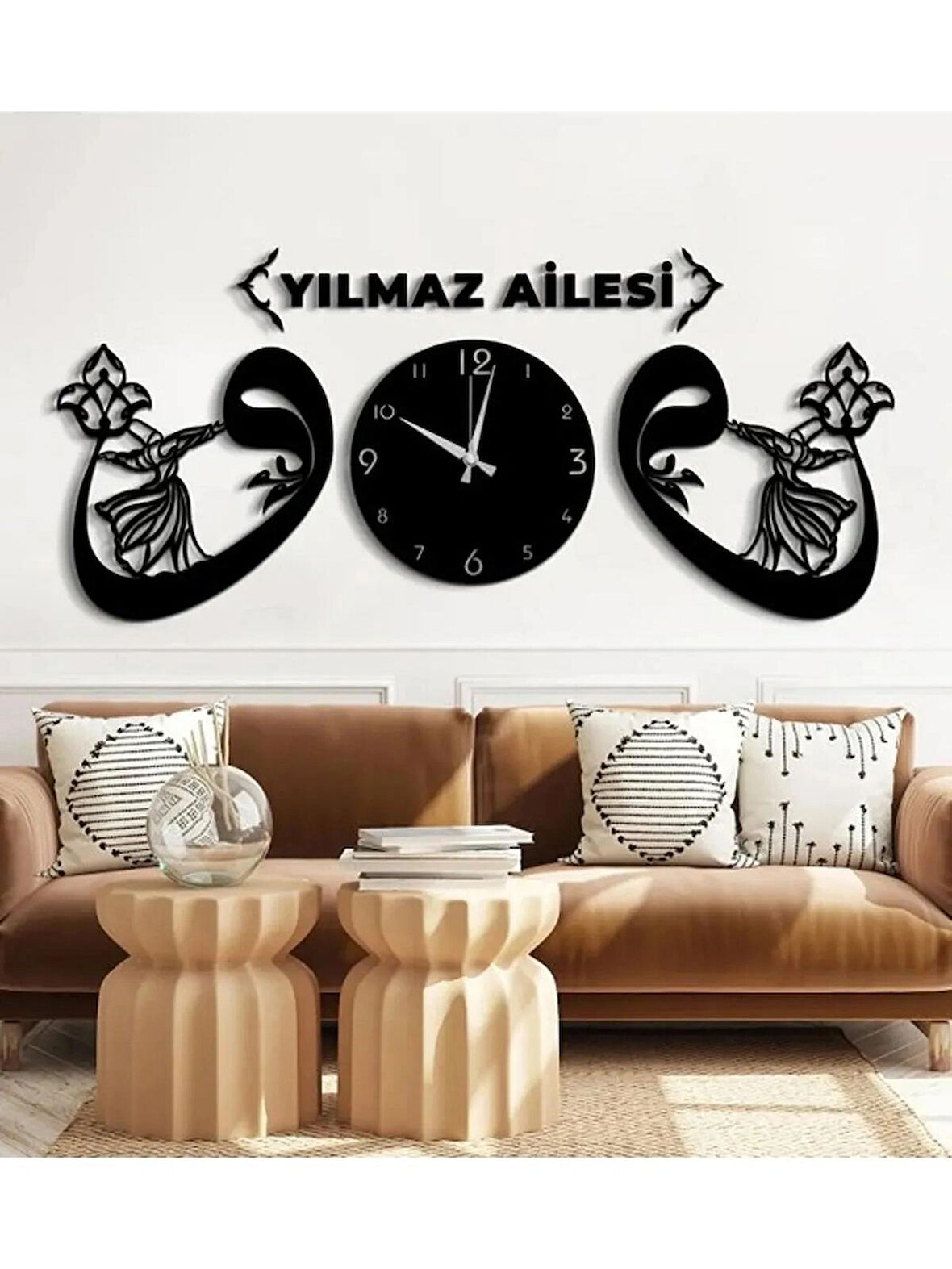 VAV DEKORATİF DEKOR SAAT+ VAV DEKOR+İSİM BİLDİRİNİZ