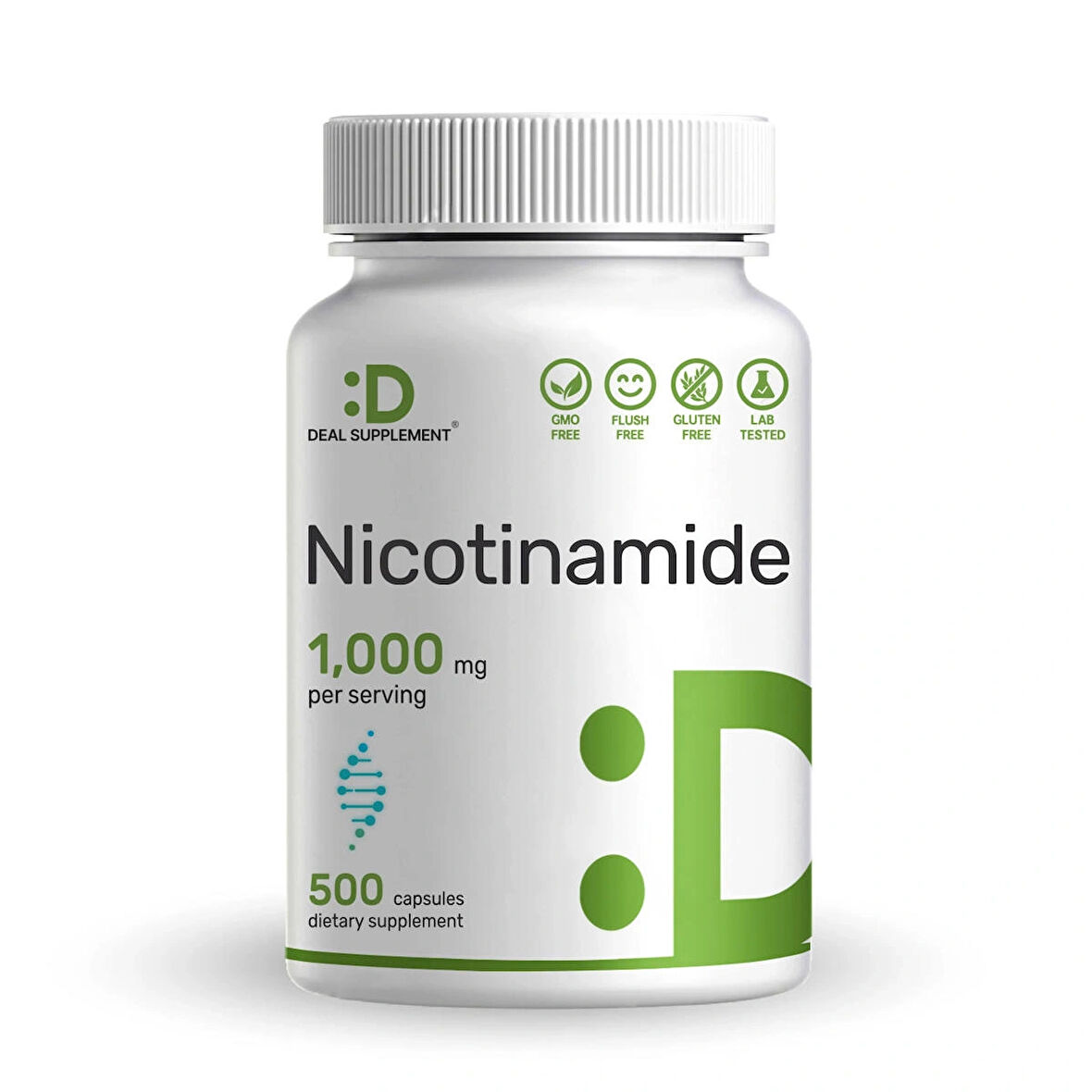 Deal Supplement Niacinamide Vitamin B3 1,000mg Per Serving, 500 Capsules - Cilt Sivılce desteği