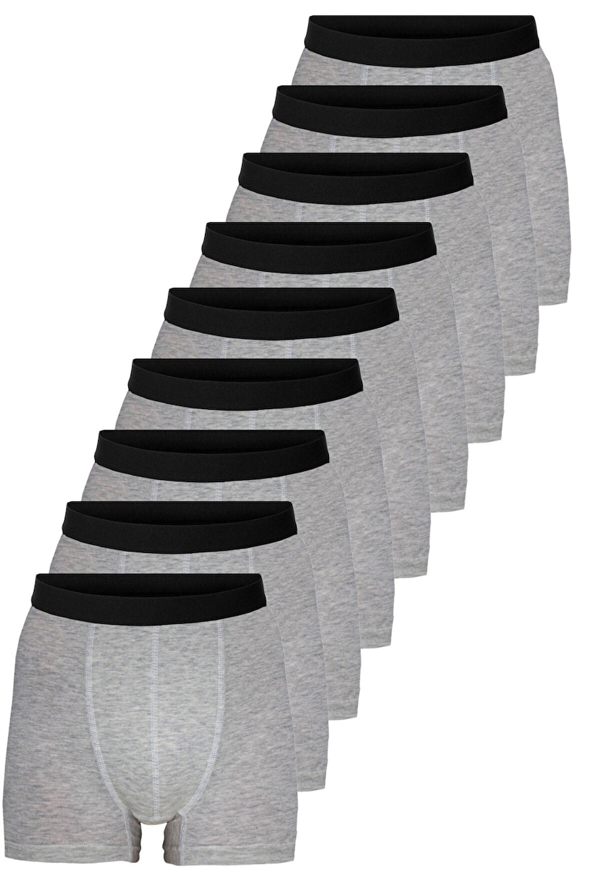 Gri Erkek 9'lu Paket Pamuklu Boxer