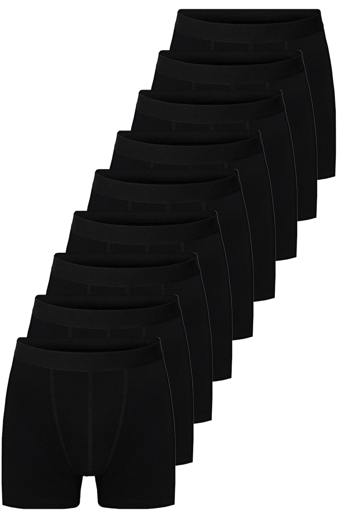 Siyah Erkek 9'lu Paket Pamuklu Boxer