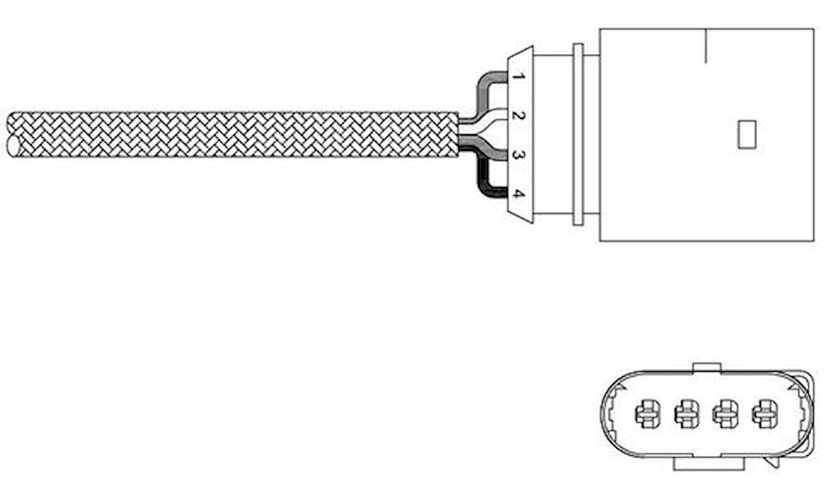 Delphi ES20338-12B1 Oksijen Sensörü Bora 1.6 98-05-Golf IV 1.6 97-00-Jetta III 2.0 05 Passat 1.6-1.8 96-00-A4 1.8 06A906262AK