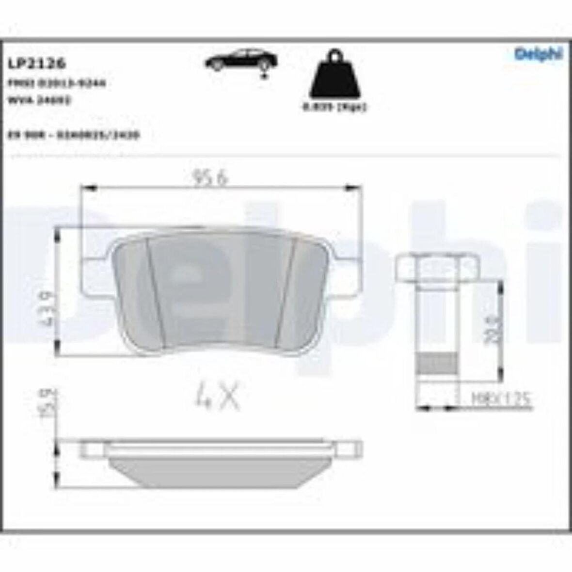 FREN BALATASI ARKA (95MM) KANGOO 08-