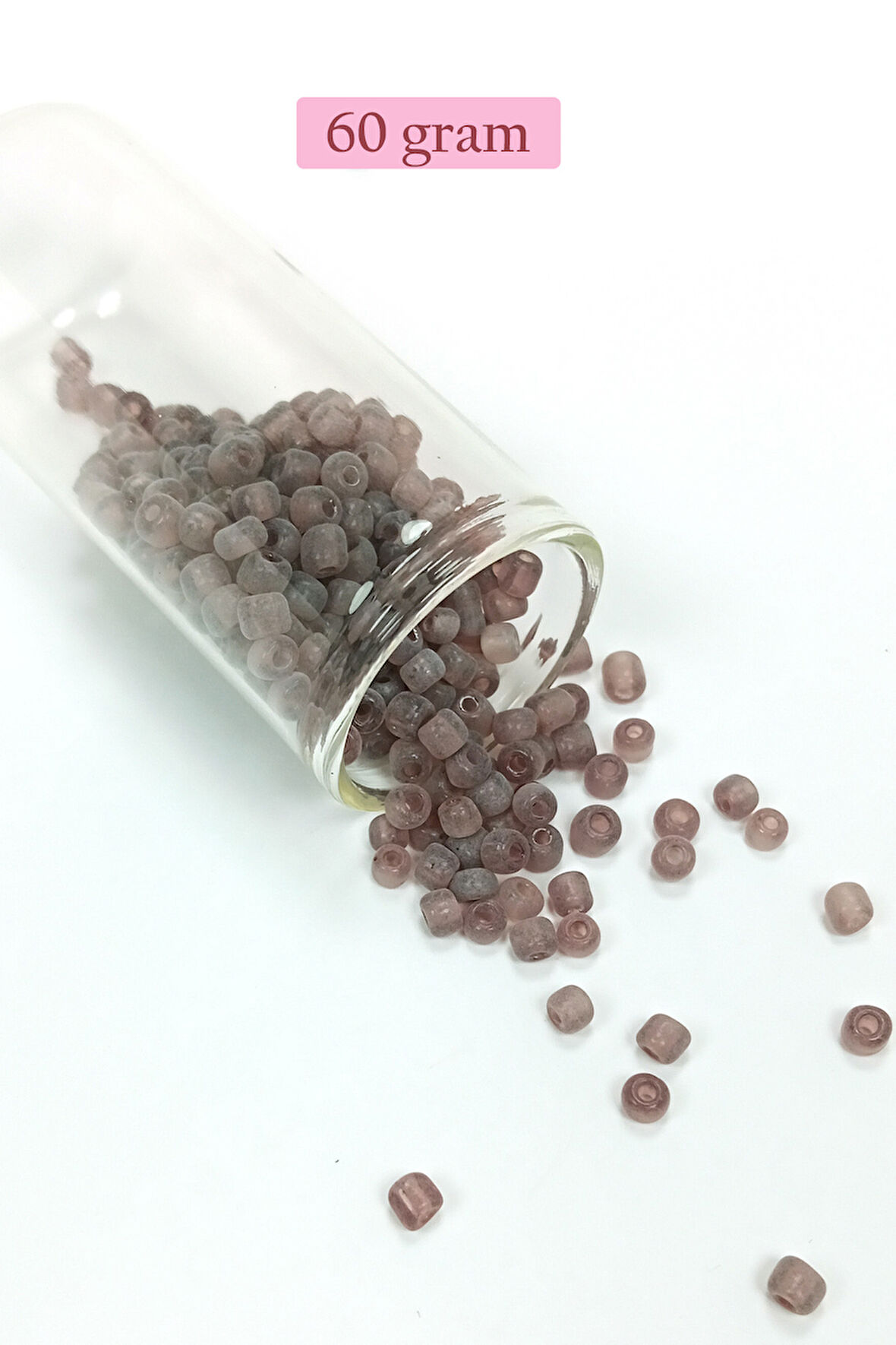 Dökme Cam Kum Boncuk Büyük Boy (6/0) 4 mm - 60 Gram - Şeffaf Gri - BNC141