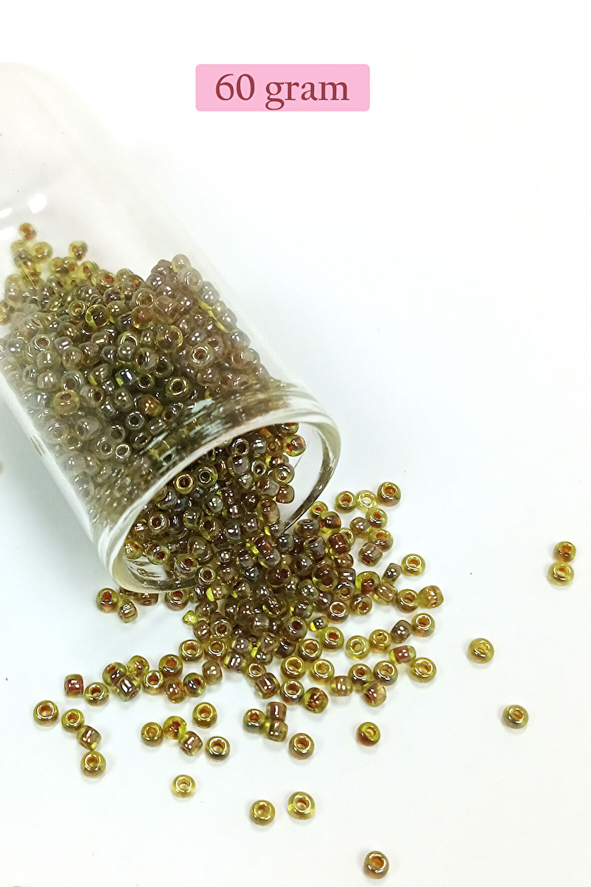 Dökme Cam Kum Boncuk (8/0) 3 mm - 60 Gram - Yeşil Siyah - BNC223