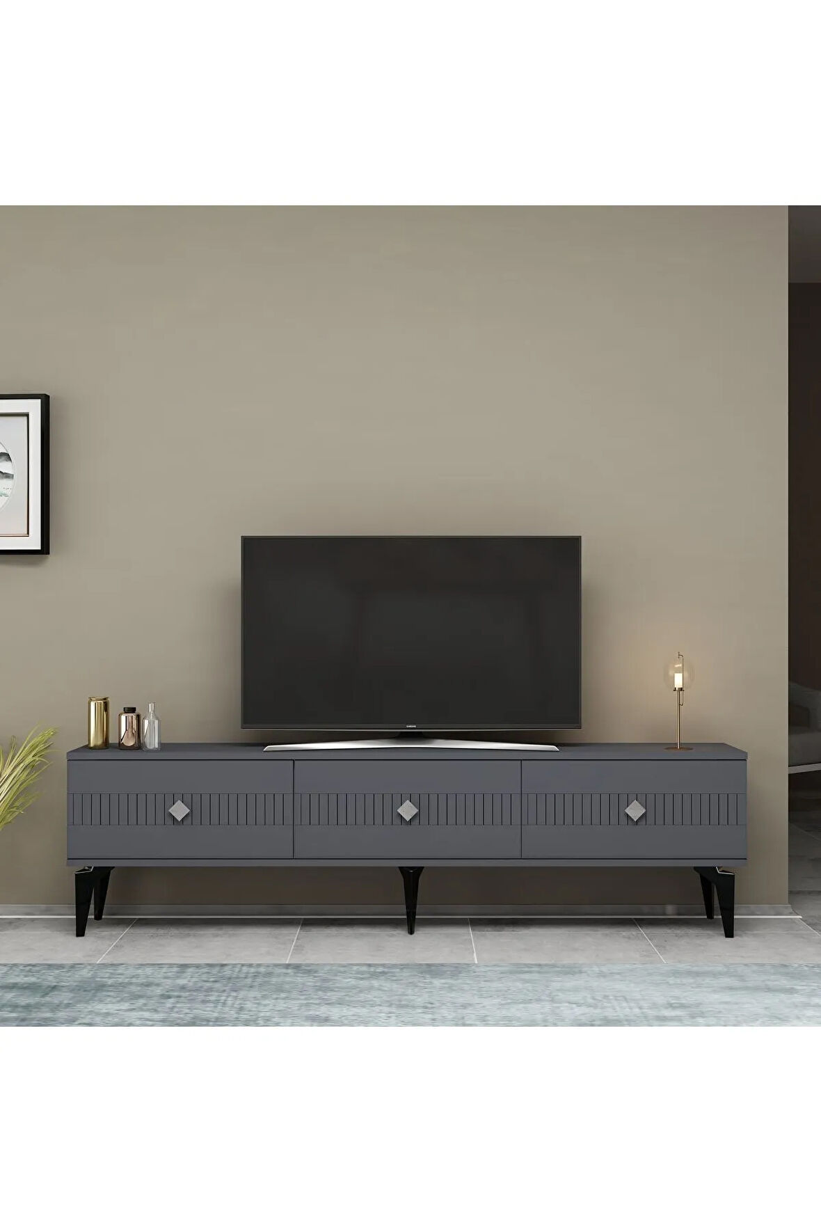 MİDASDH TV STAND (ALT MODÜL) ANTRASİT-GÜMÜŞ