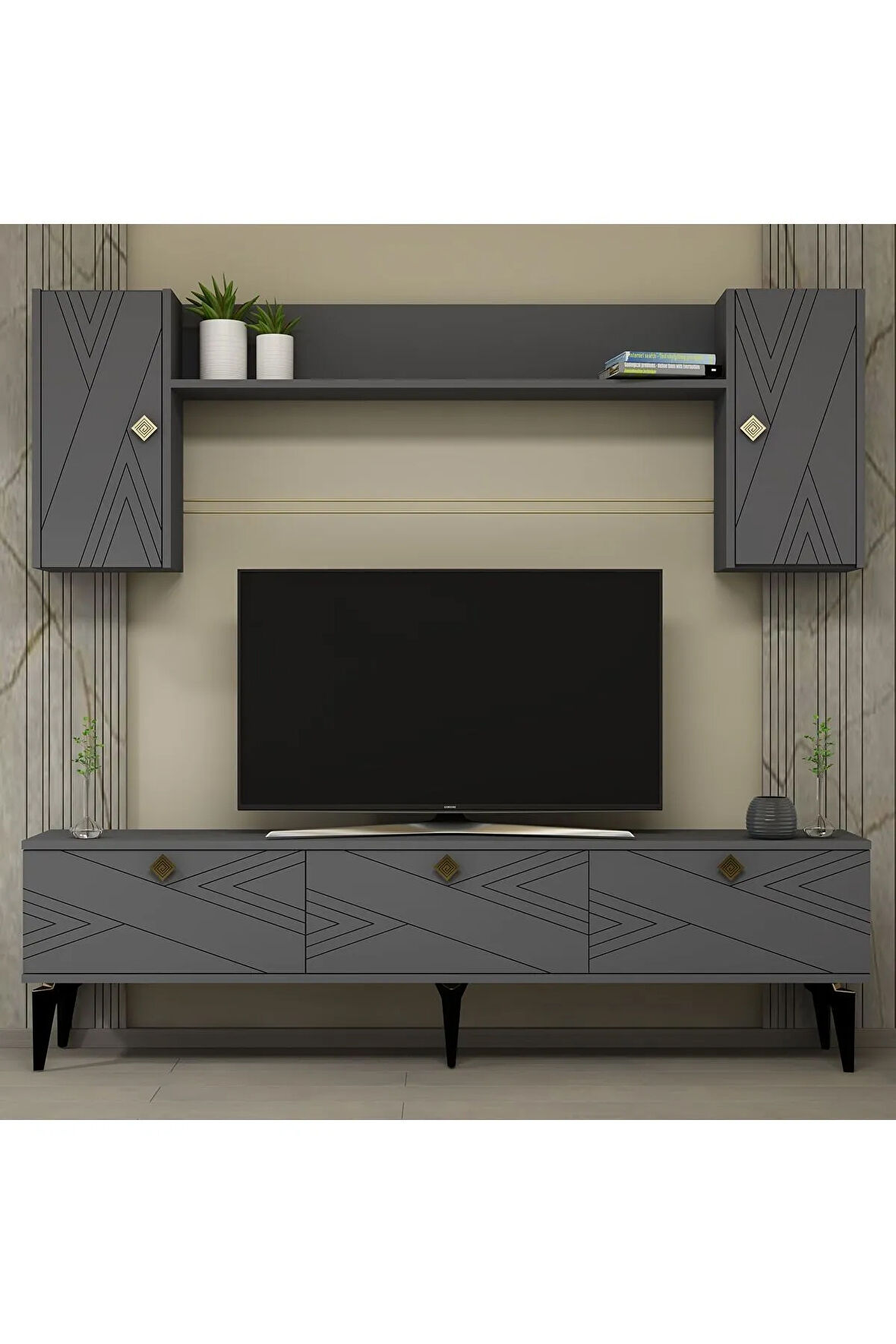 TOUCHDH TV ÜNİTESİ TAKIMI ANTRASİT-ANTRASİT