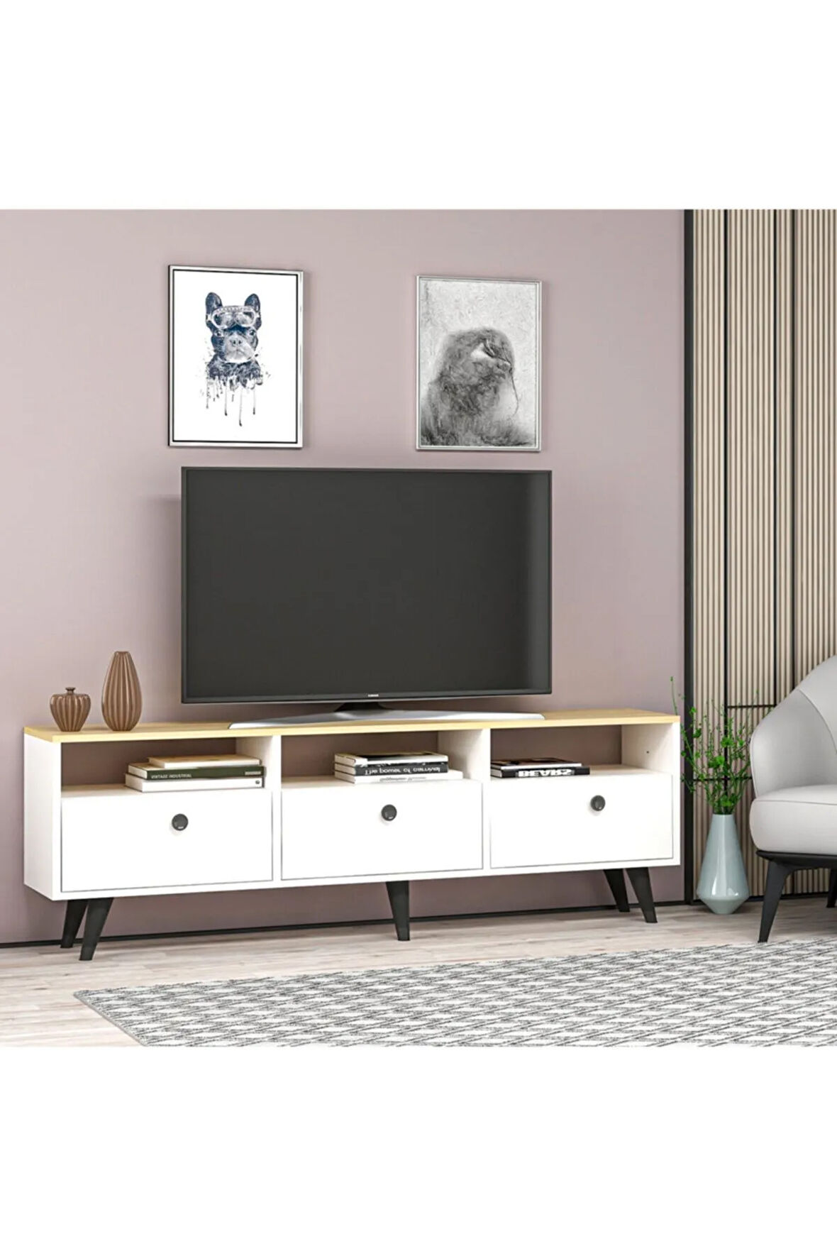 DENVERDH TV STANDI SAFİRMEŞE BEYAZ