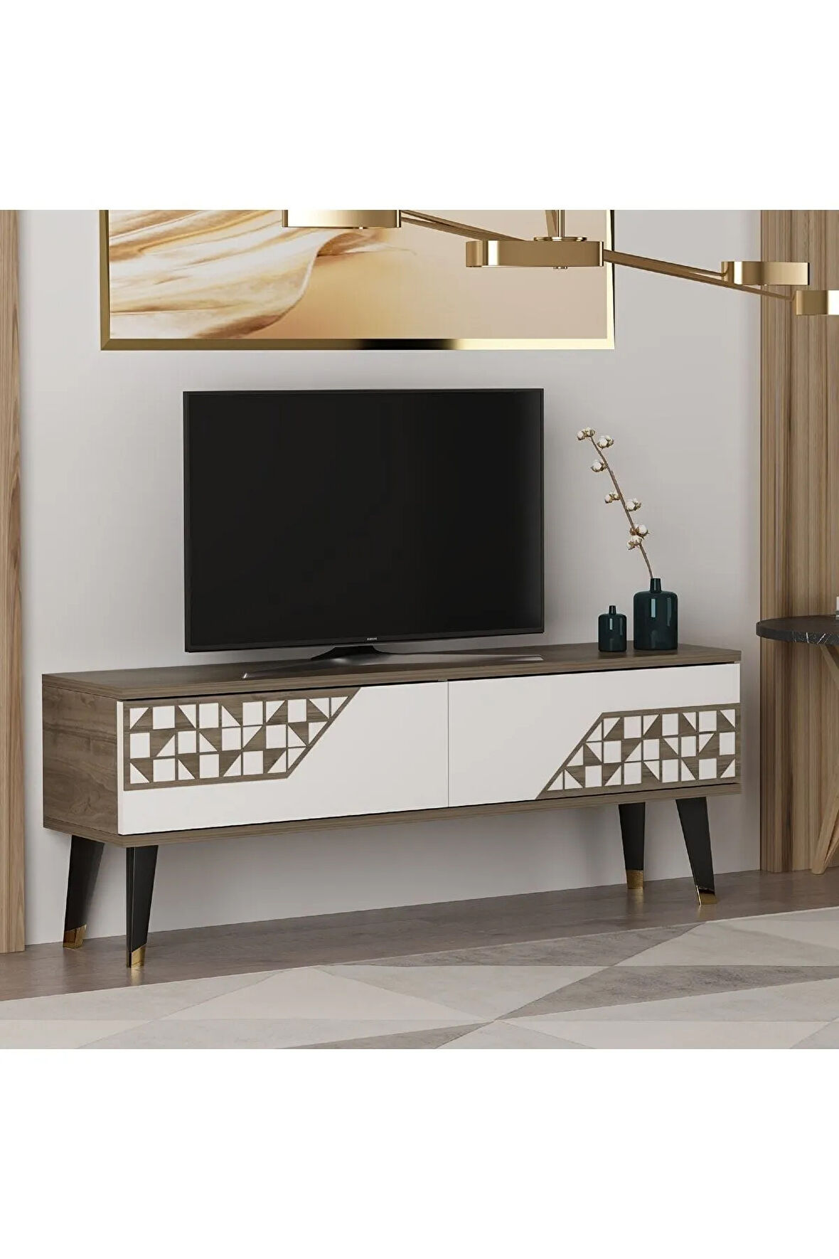 TORONTODH 2 KAPAKLI TV SEHPASI CEVİZ BEYAZ