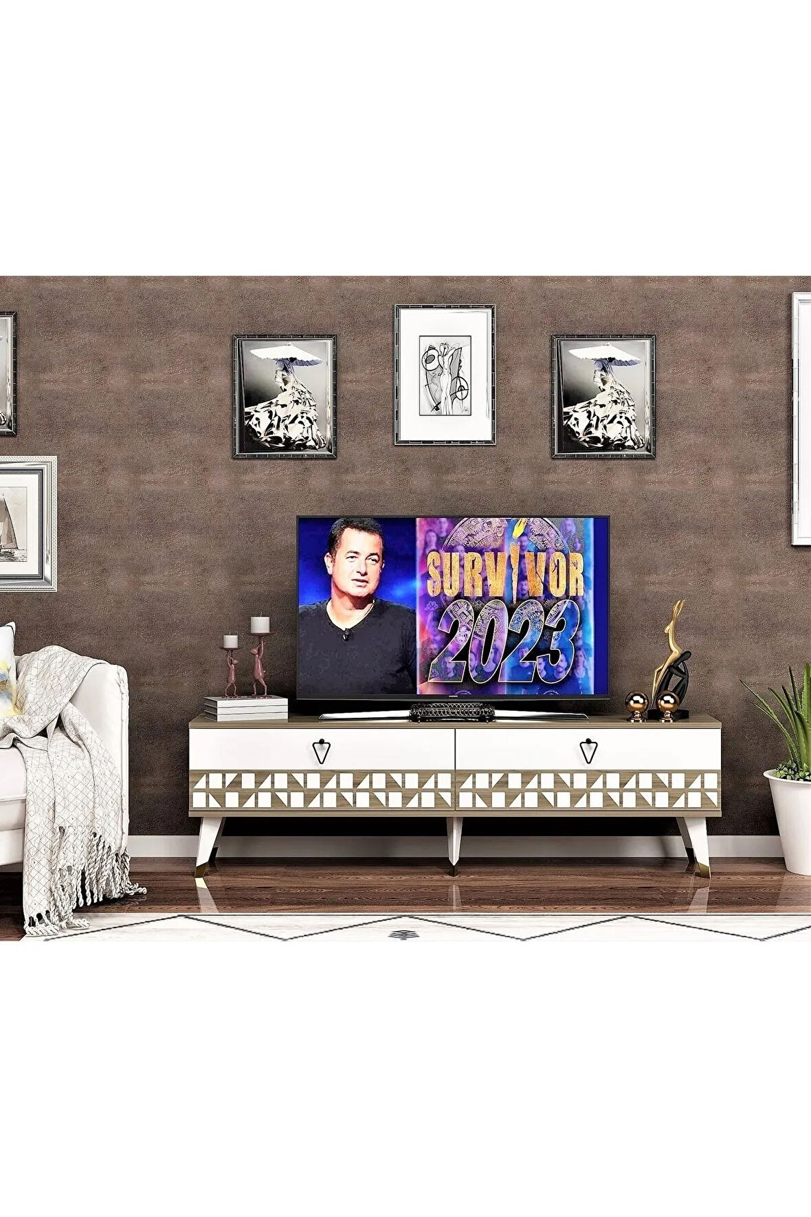 VENTUSDH TV ÜNİTESİ CEVİZ BEYAZ