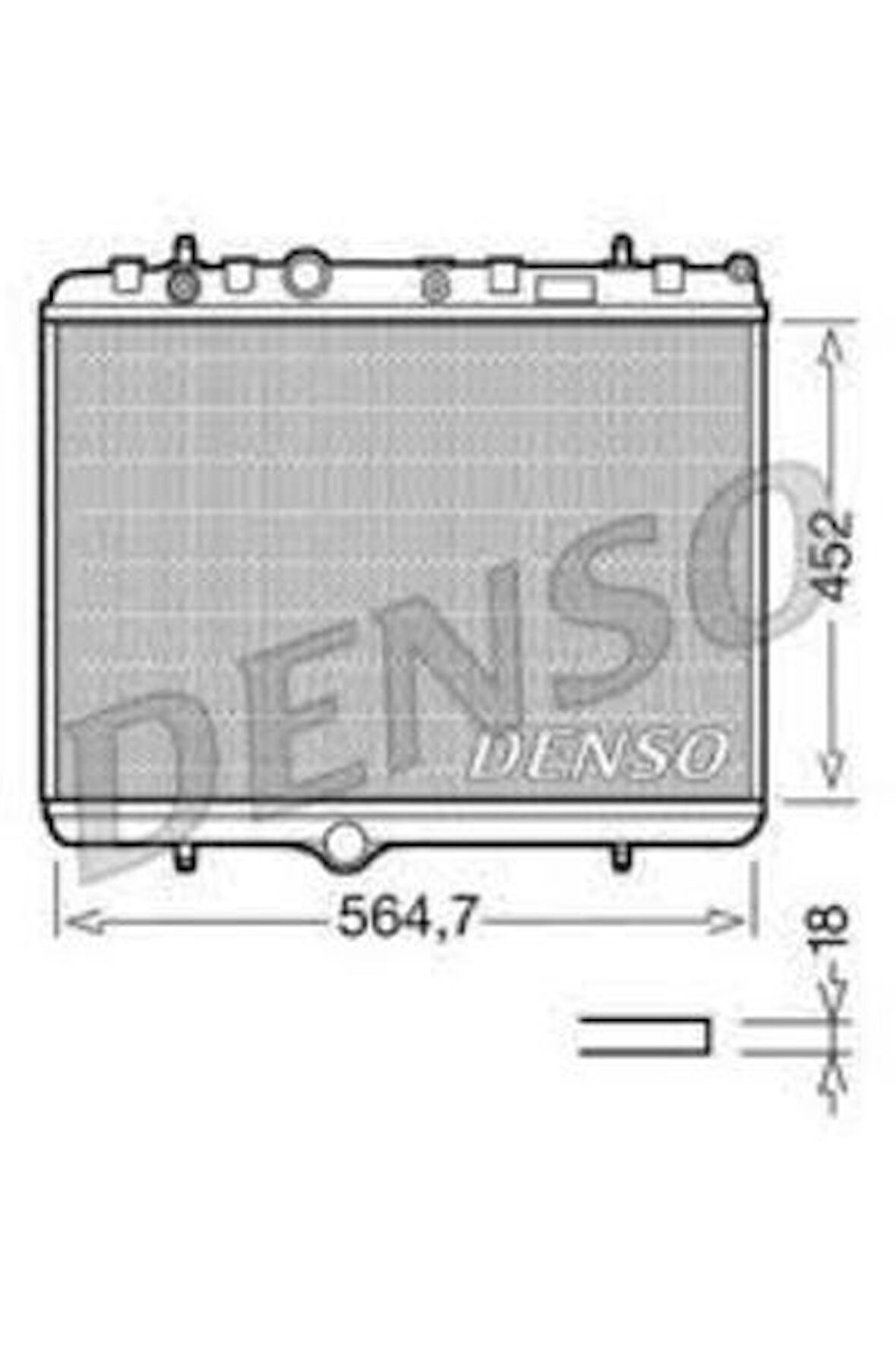 Denso DRM21055 Radyatör 307-407-C4-C5-Berlingo-Partner1.6-1.8-2.0 HDI AC-Mek Otom 536X378X28 133089