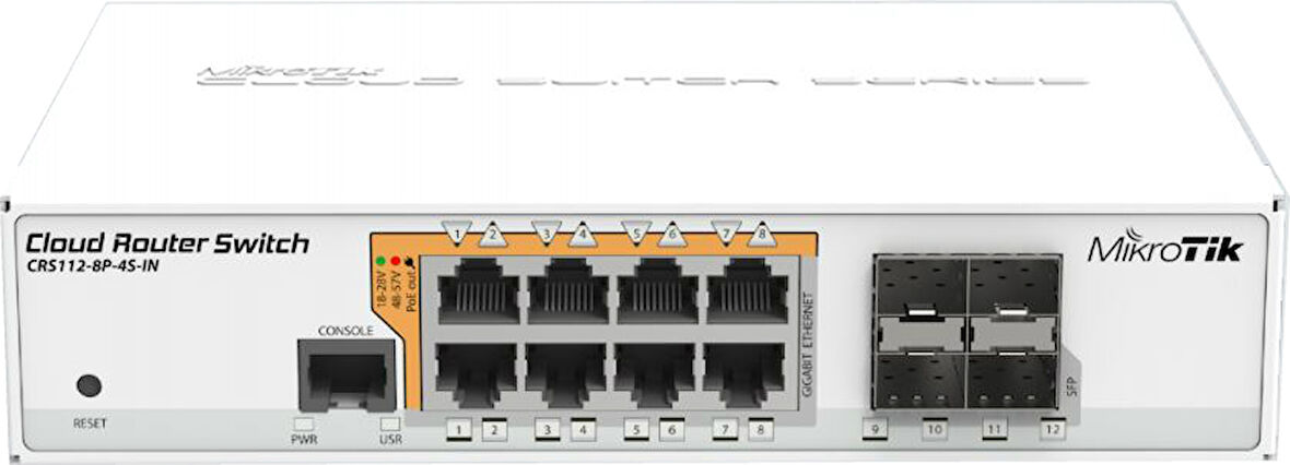 Cloud Router Switch CRS112-8P-4S Poe ,Fiber Switch