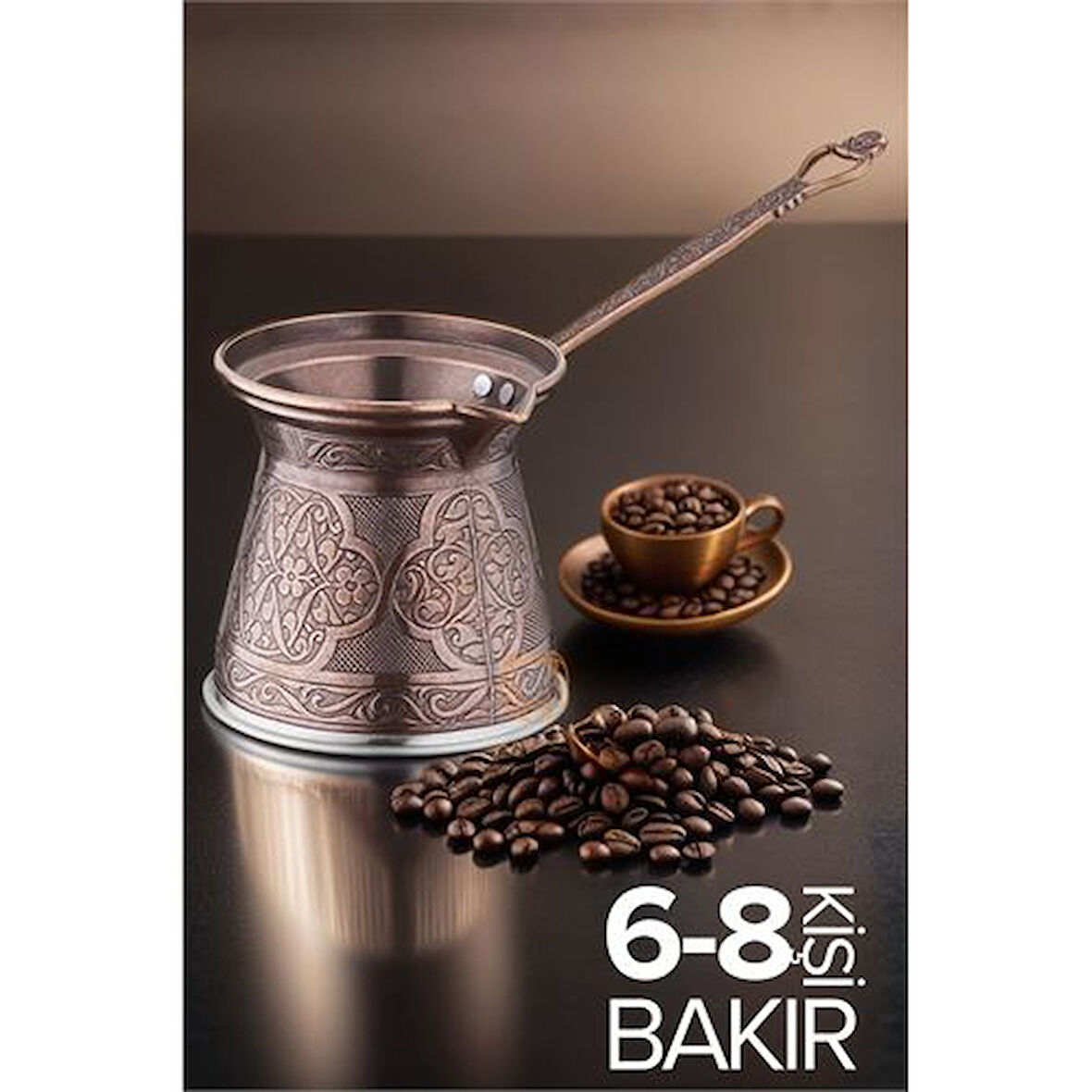 6-8 Kişilik XL Bakır Cezve İndüksiyon Tabanlı