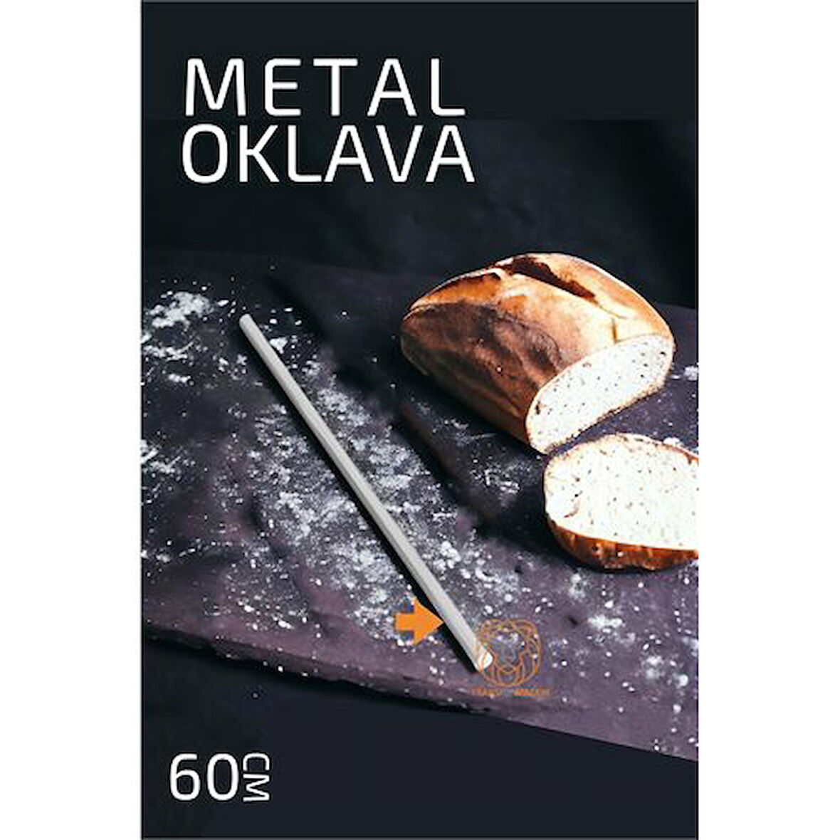 Metal Oklava 60 cm Hamur Açma Oklavası