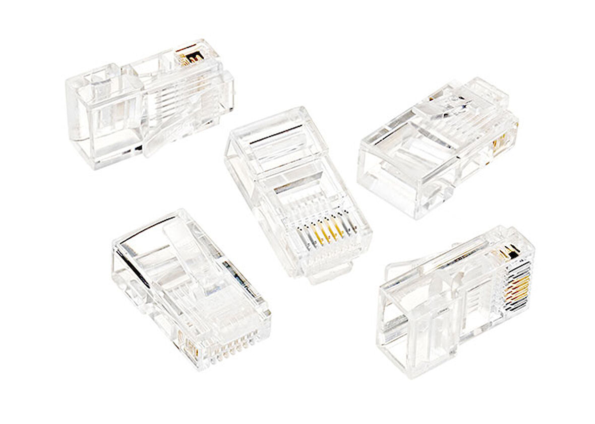 RJ-45 100 Lü Paket CAT-6 Konnektör Plastik